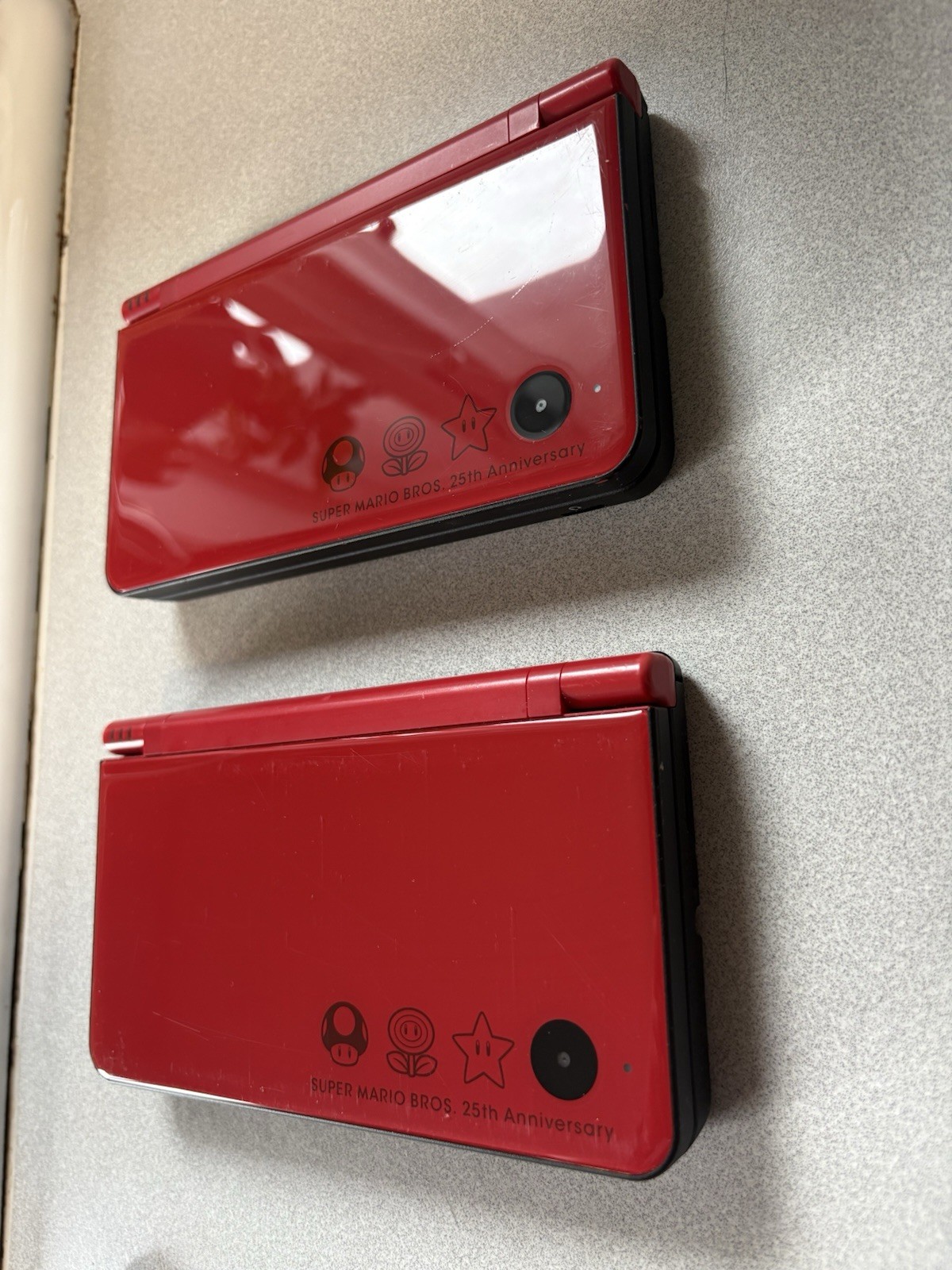 Nintendo DSi XL Super Mario Bros. 25th Anniversary Edition Red (2x) FOR PARTS
