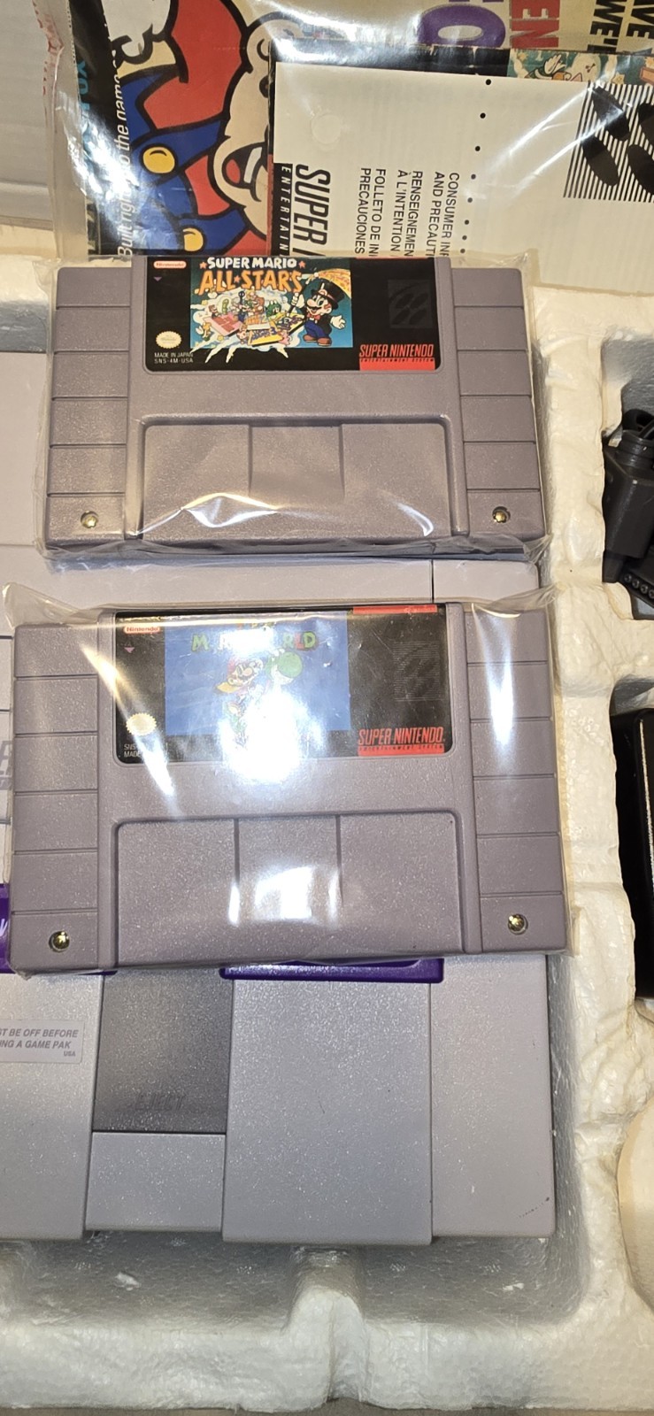Super Nintendo SNES Console Super Set in Box Mario All-Stars Bonus