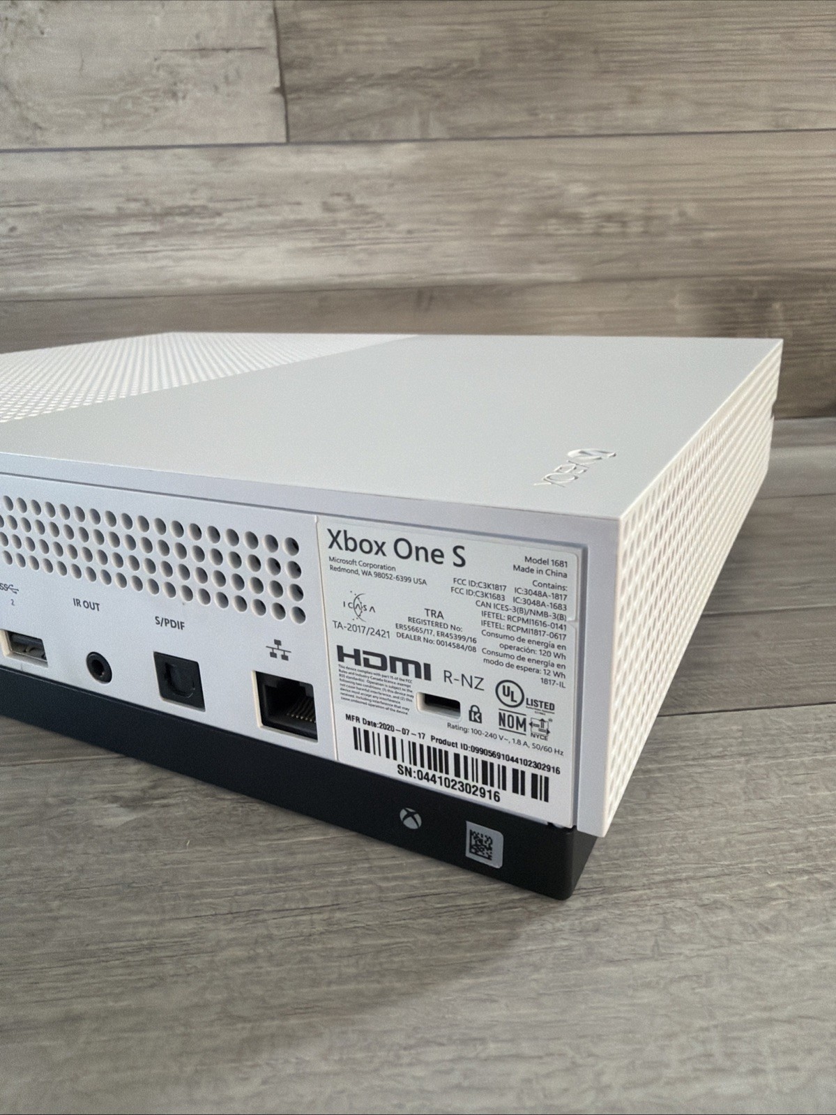 Microsoft Xbox One S 500GB Disc Edition Console Only Model 1681 White Tested