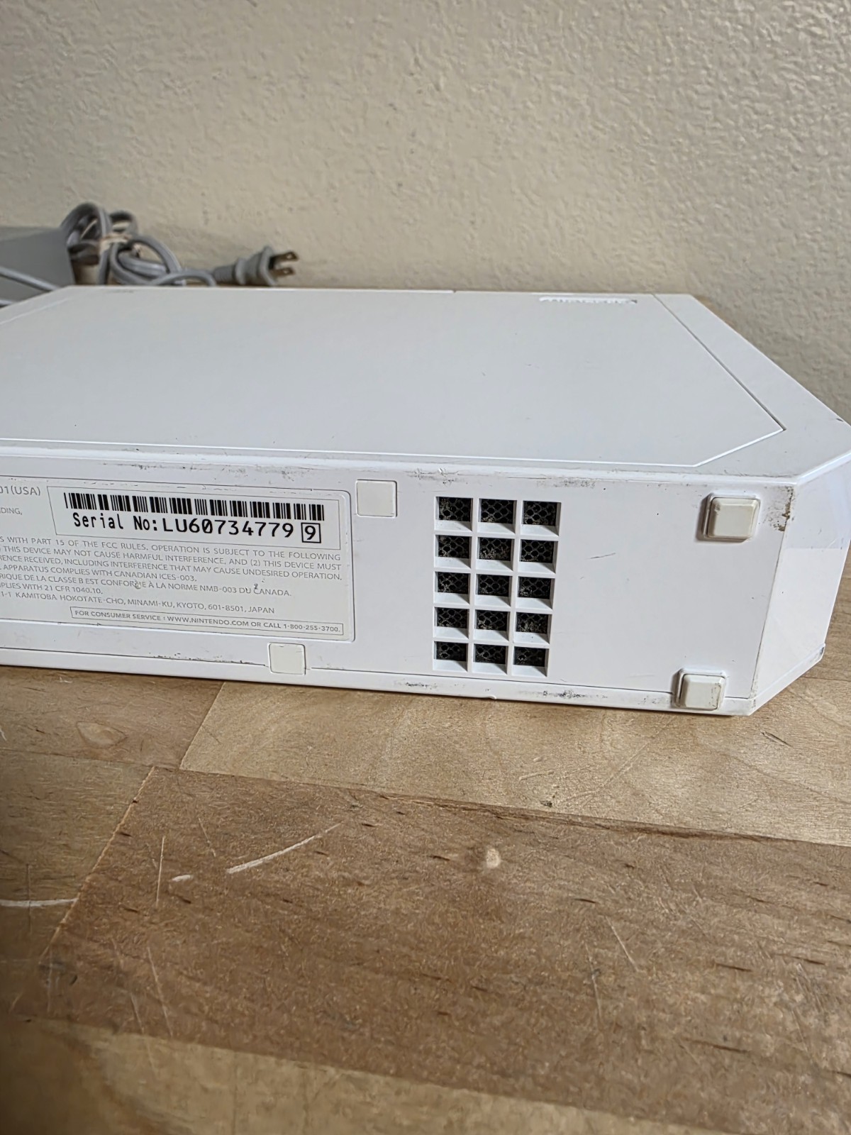 Nintendo Wii RVL001 Console With Cords Tested White System No Controller