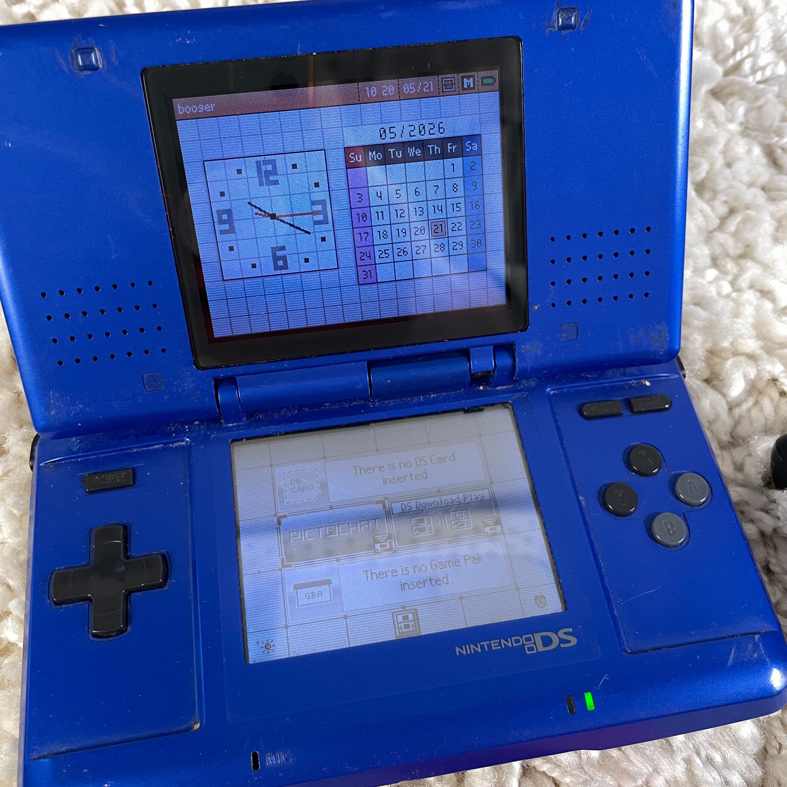 Nintendo DS Original NTR-001 Cobalt Blue Handheld Console System READ