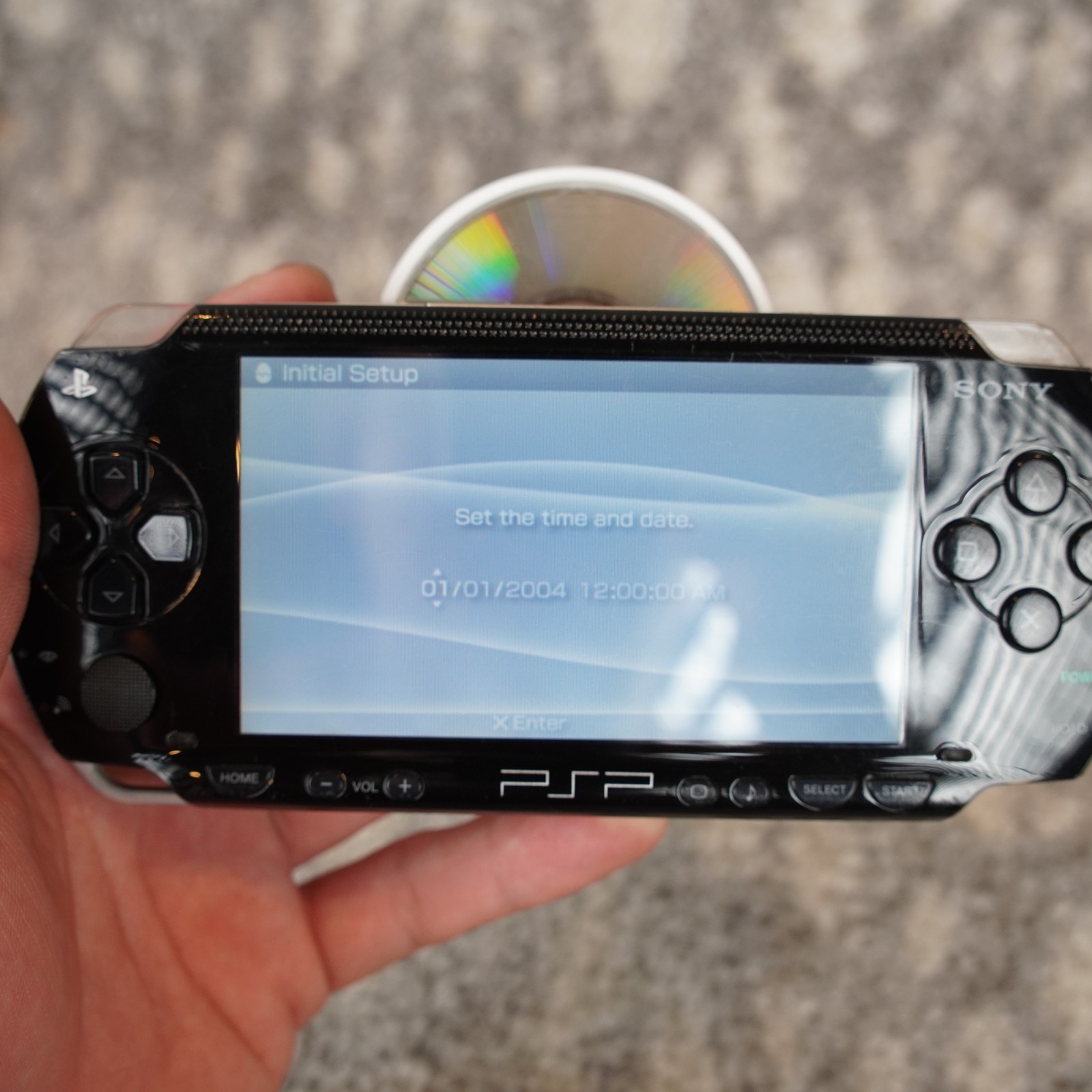 Sony PSP-1001 Handheld Console Black W/ Charger 32MB Stick New Battery Game Disc