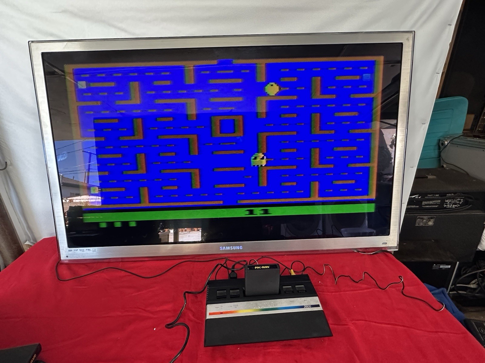 Atari 2600 JR Console w/ Cords And joystick + PAC-MAN Game Tested free shipping