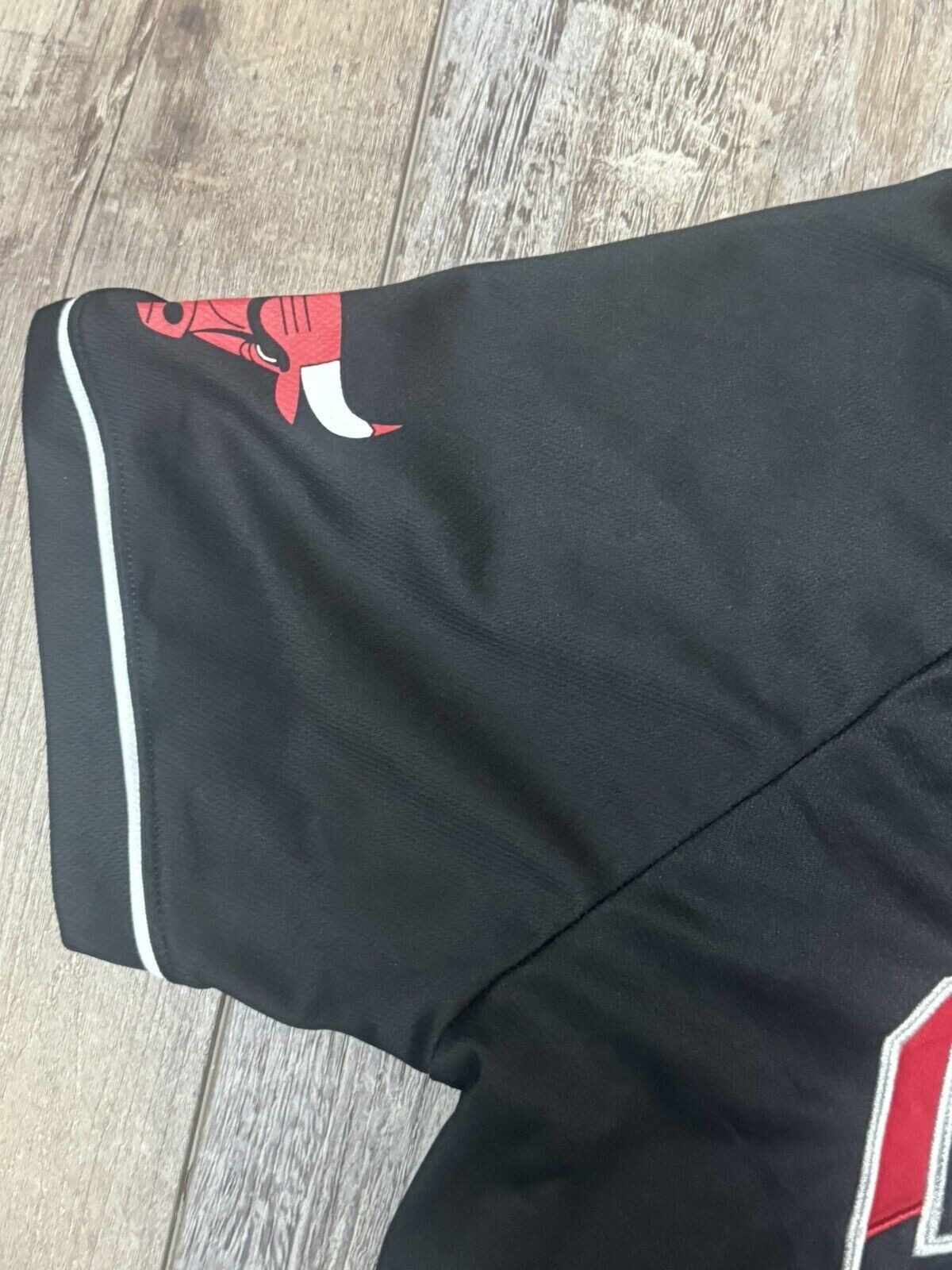 Chicago Bulls Jersey Men’s X-Large NBA Basketball Baseball Button Up Black EUC