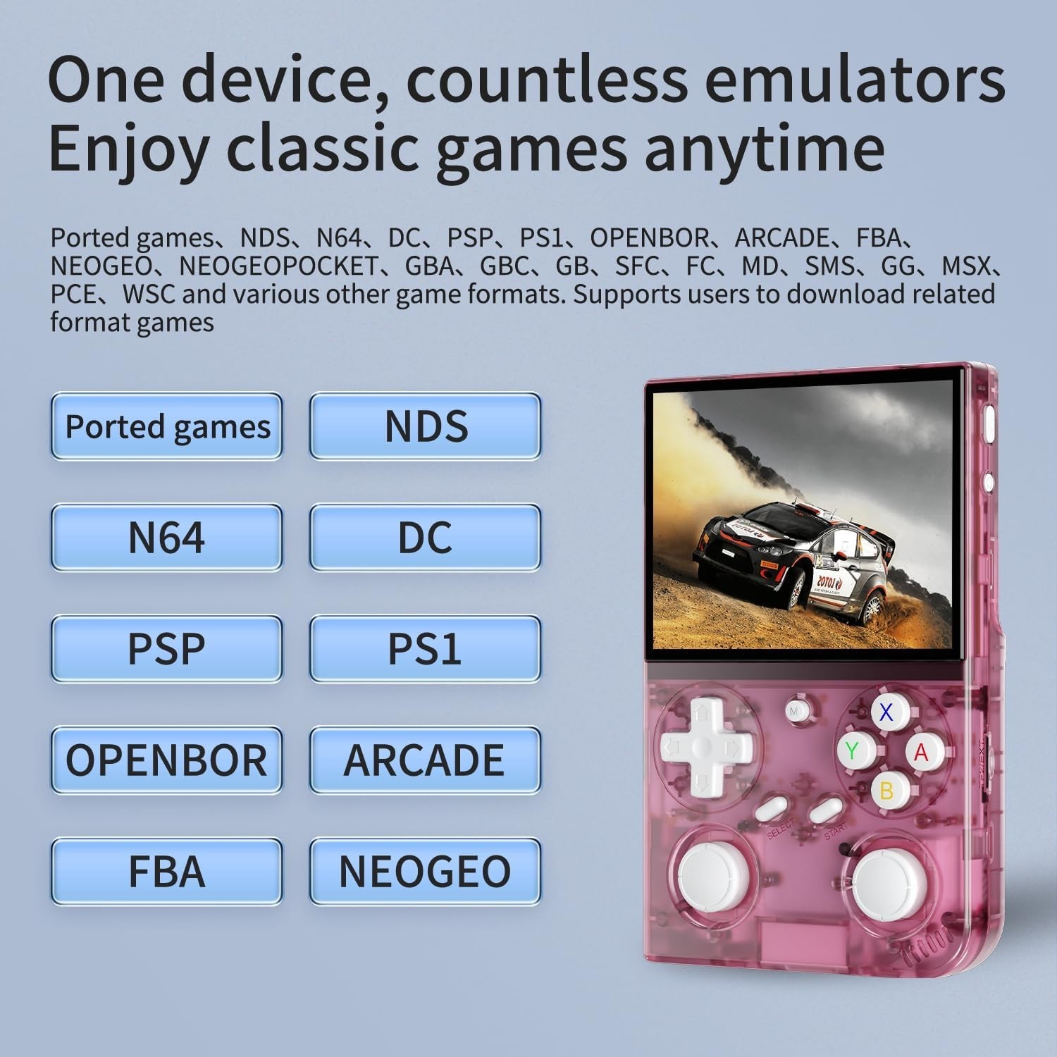 G350 Handheld Gaming Console with 3.5″ IPS Screen – Multi-Player, Stylish Pink