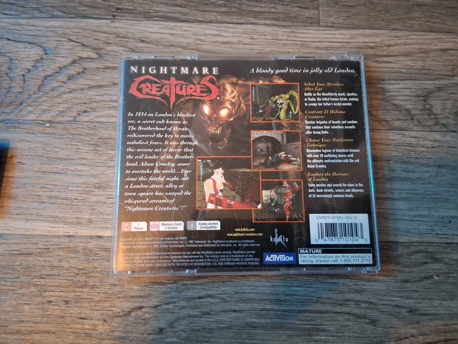 Playstation 1 PS1 Console Tested W/ Nightmare Creatures + Mem Card