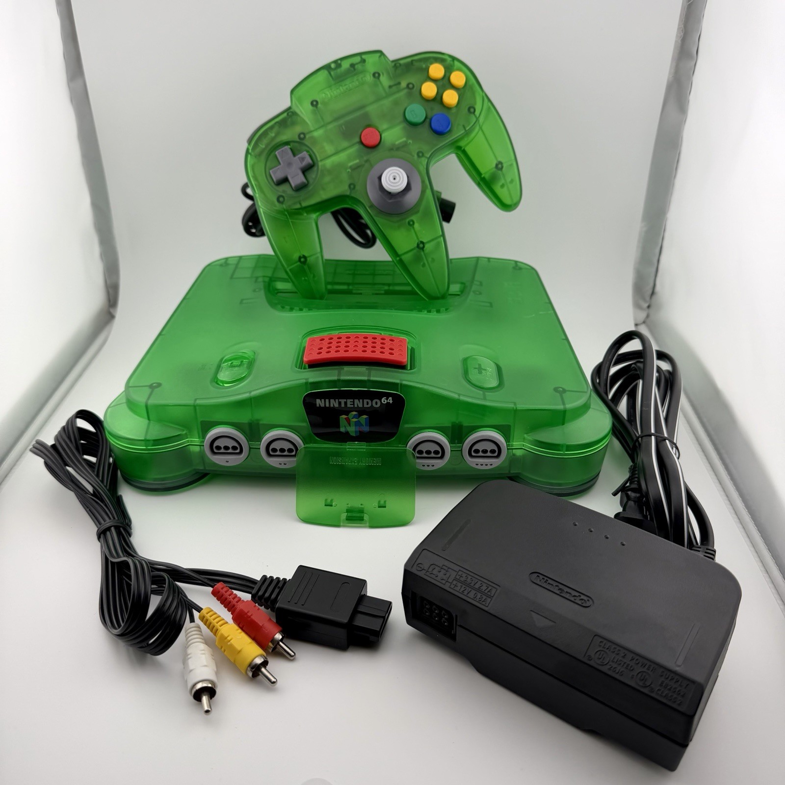 OEM Nintendo 64 Funtastic Jungle Green Console w/ Expansion Pack & Controller