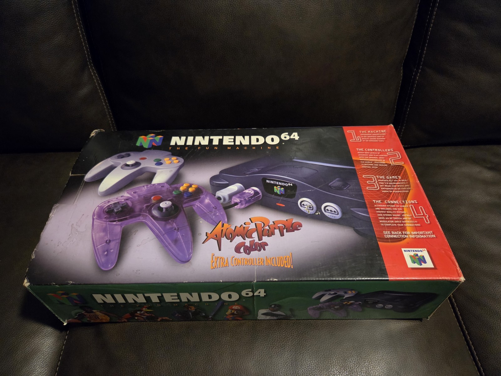 New Nintendo 64 N64 Console Atomic Purple Controller Bundle CIB Complete Unused