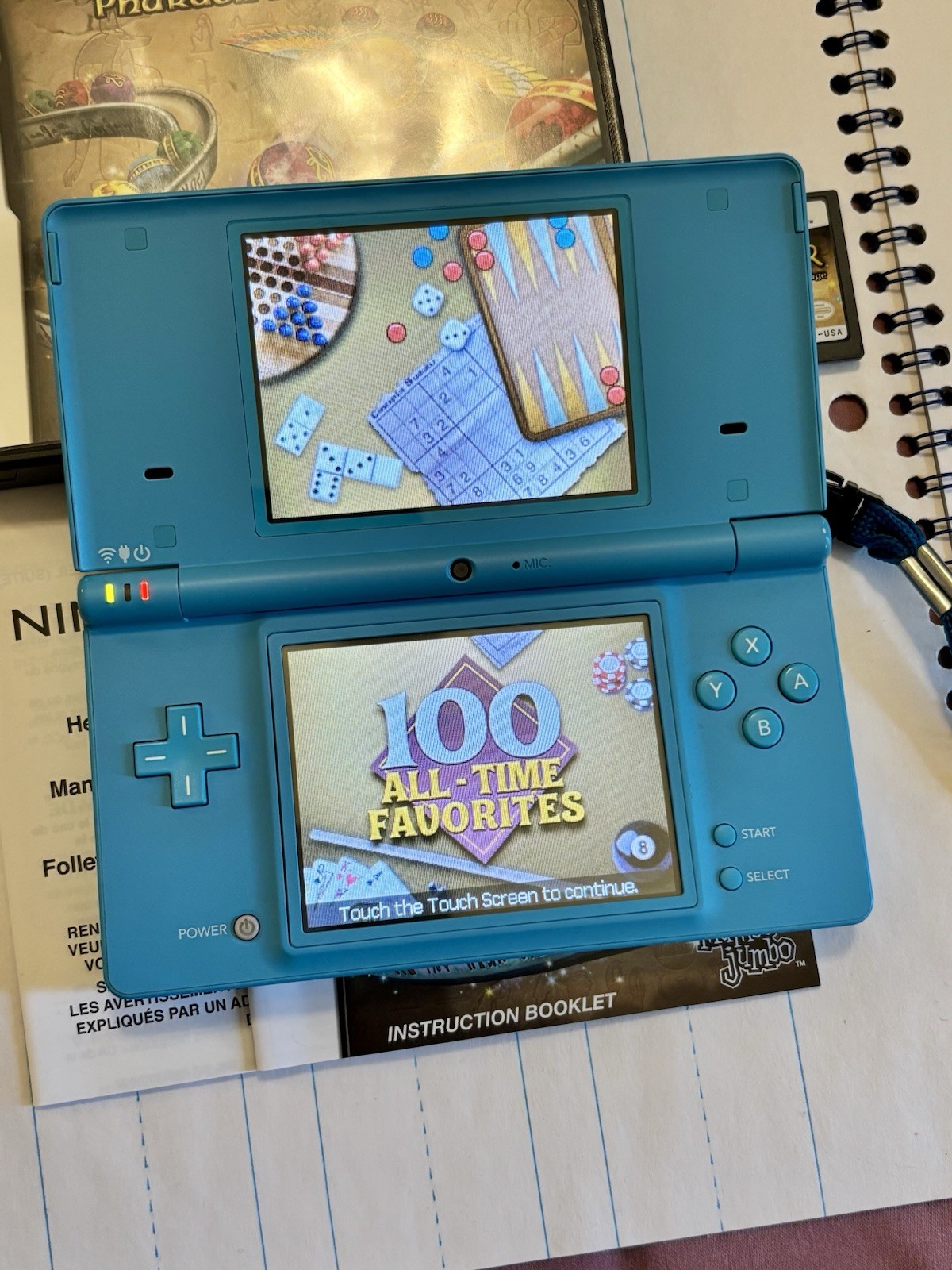 Nintendo DSi Blue Complete CIB Huge Bundle 15 Games Tested Matching Serials