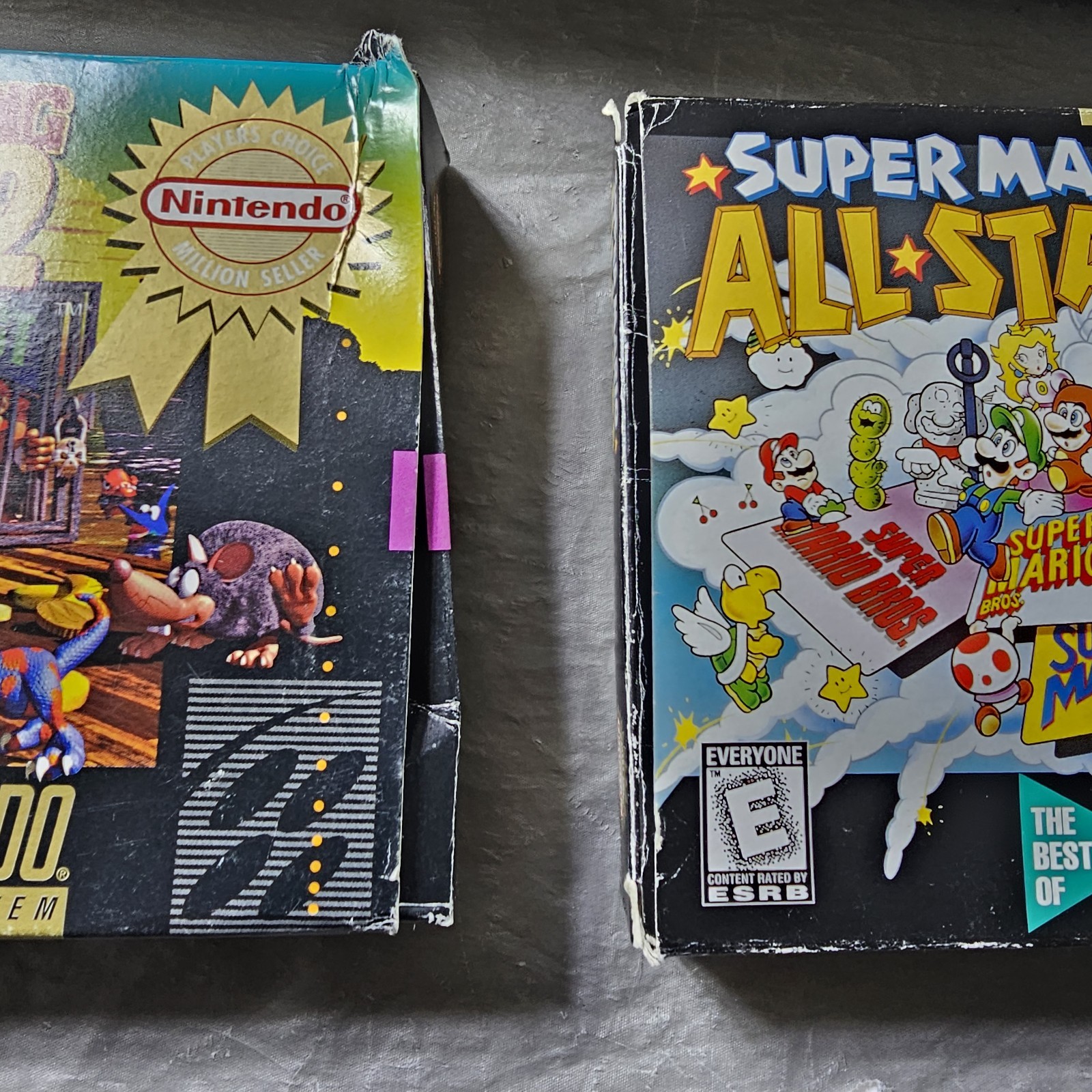 Super Nintendo SNES Console IN BOX Bundle W/ Super Mario All Star Donkey Kong 2!
