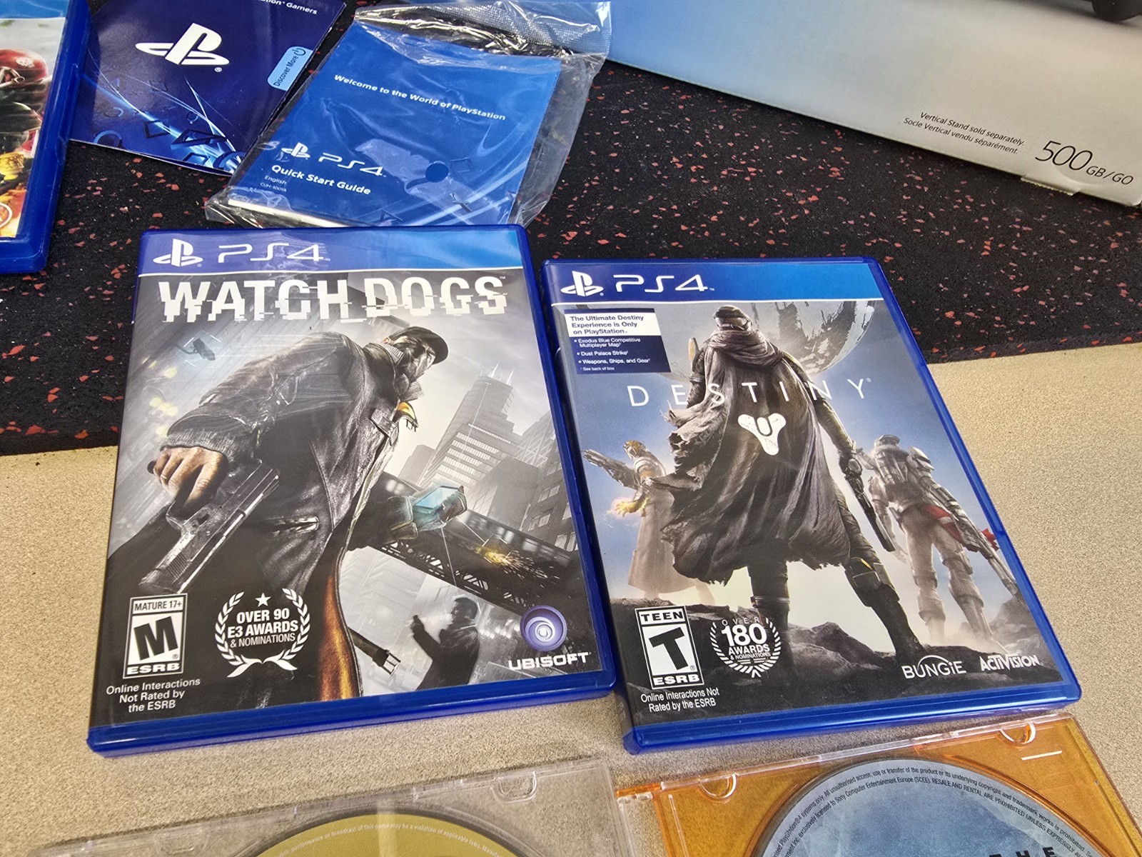Sony PlayStation 4 500GB Jet Black Console + 2 Controllers & Original Box PS4