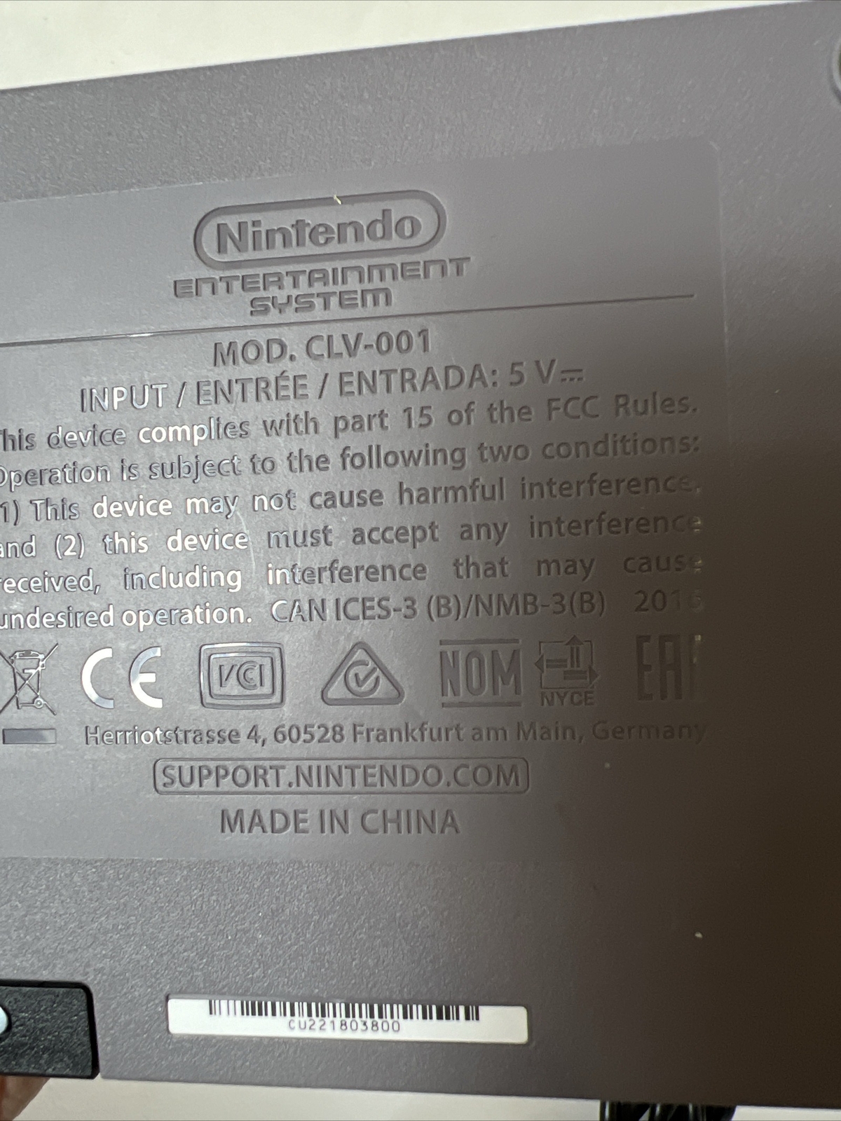 NINTENDO CLV-001 Mini Console 1 controller