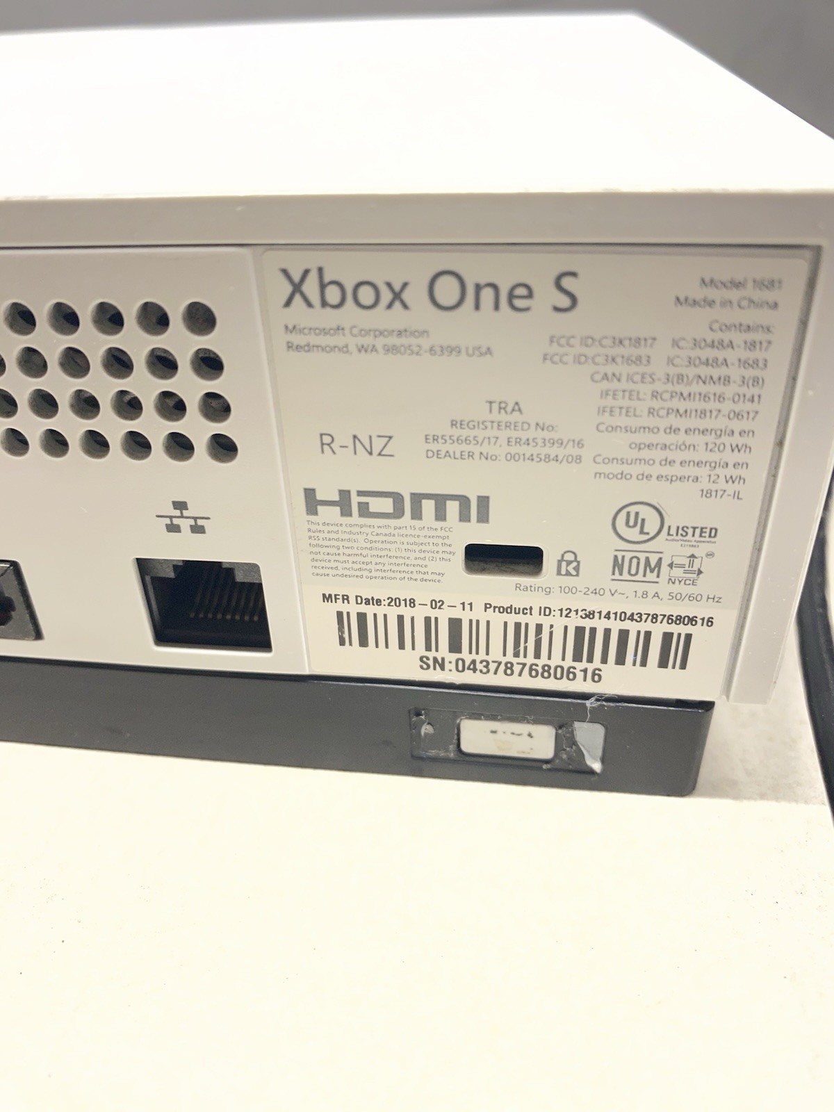 Microsoft Xbox One S 500GB – White (Console And Power Cord Only)
