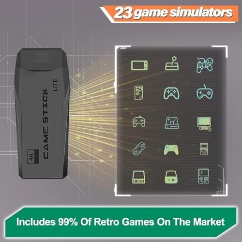 Retro Gaming Console with 20,000+ Classic Games, 23 Emulators, Dual Wireless Con