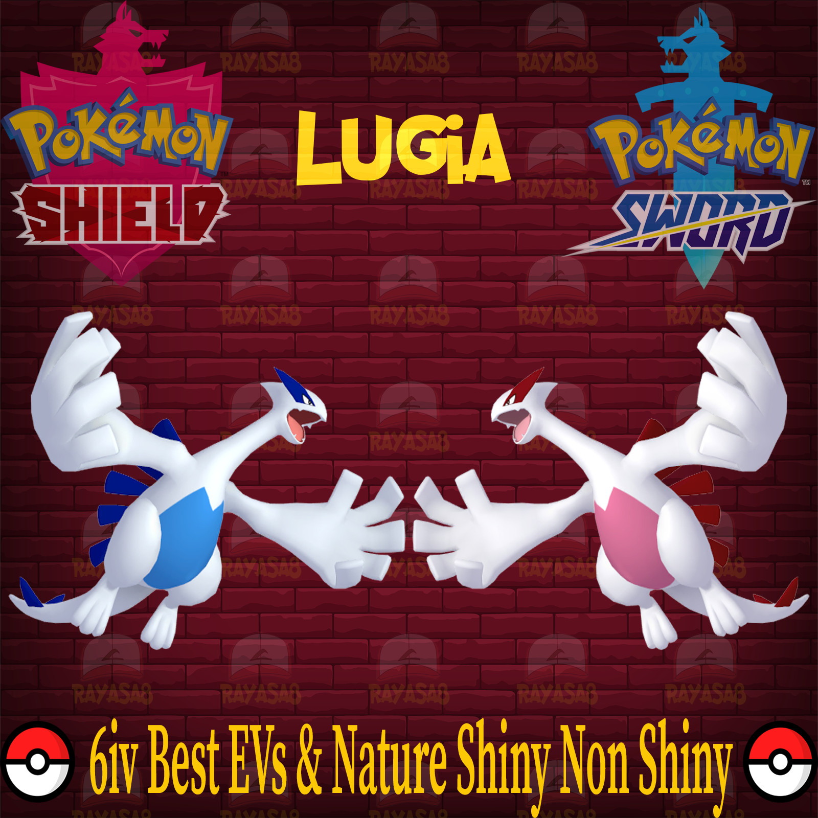 Pokemon Sword & Shield Lugia Legend 6IV Best EVs & Nature 🌟Shiny🌟 & Non Shiny
