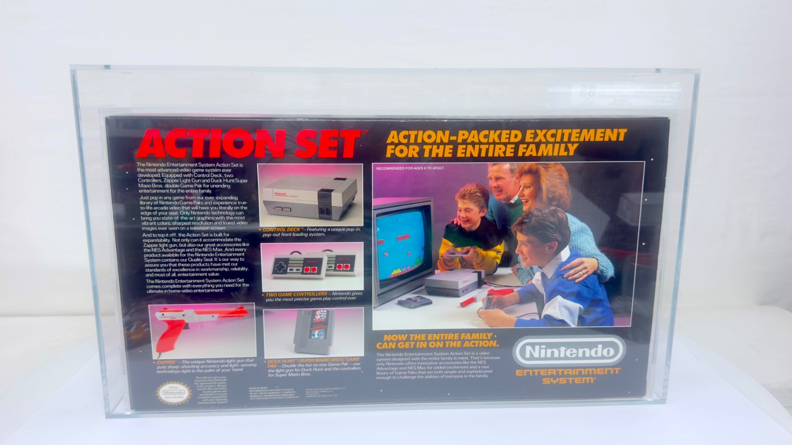 Nintendo Entertainment System Action Set Console VGA 85+ NM+ Qualified _STUNNING