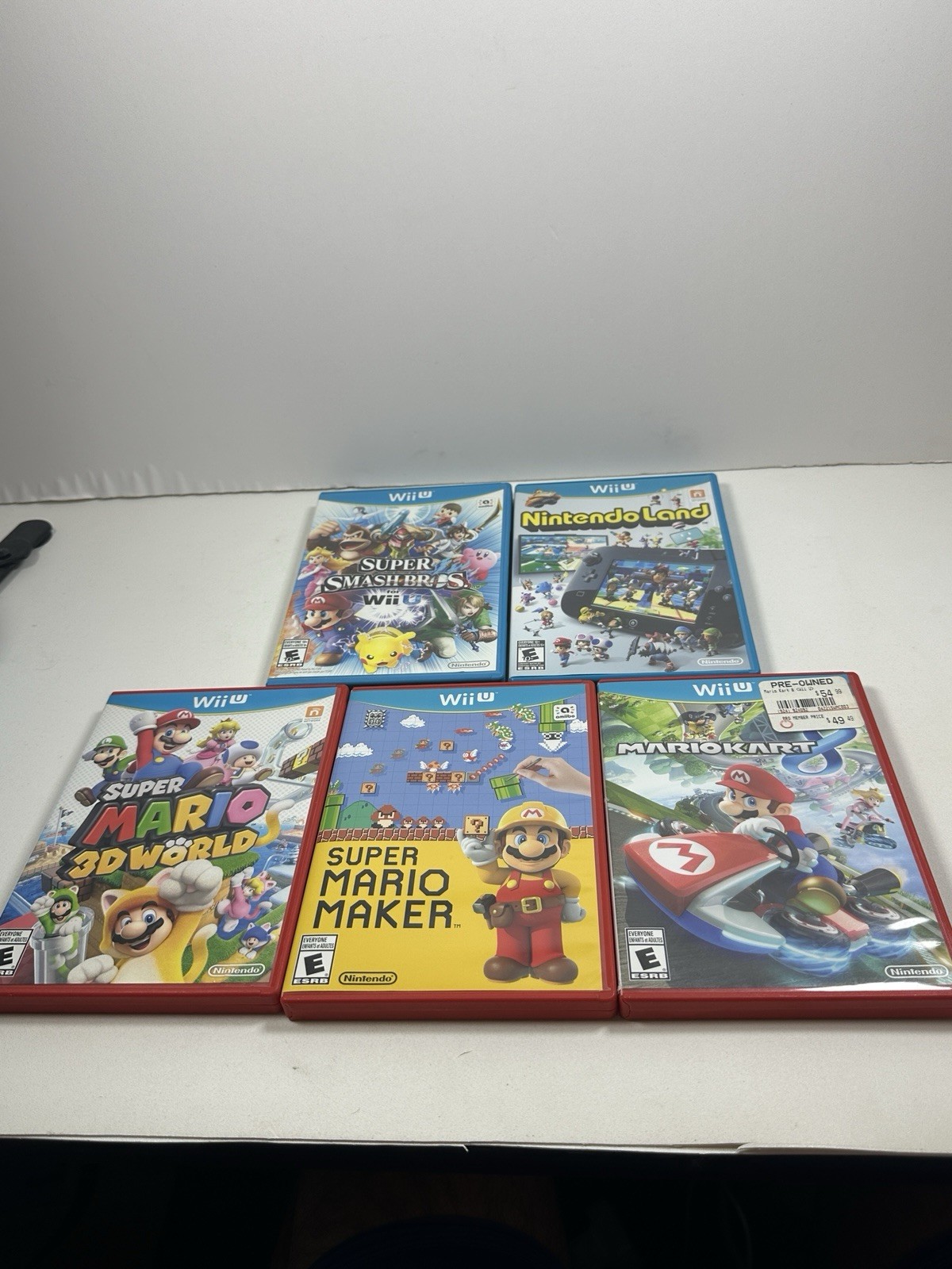 Nintendo Wii U 32GB Deluxe Black WUP-101(02) Console Bundle 5 Games Tested