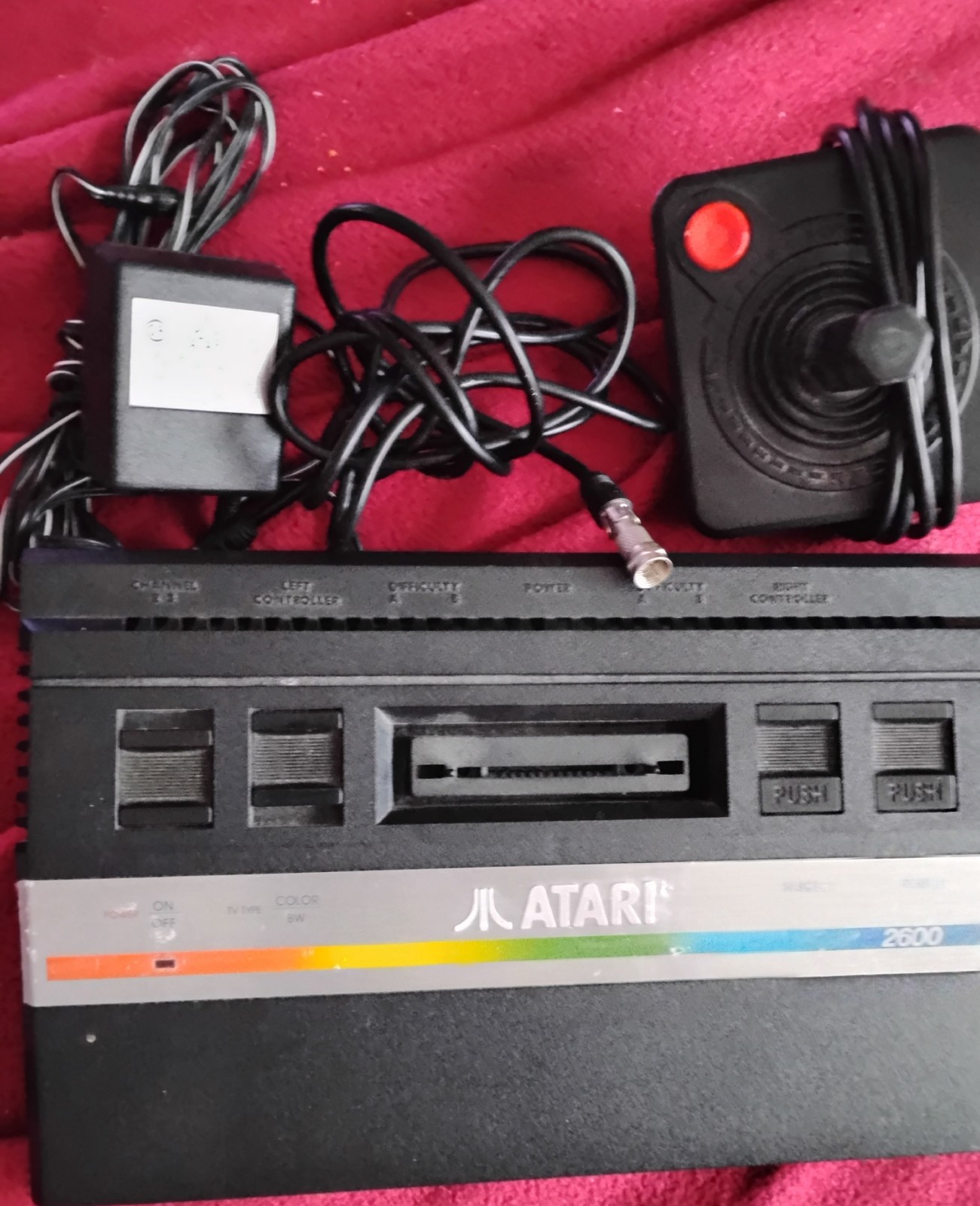 Atari 2600 Junior Jr TESTED Console System Bundle, 12 Games, Joystick all cables