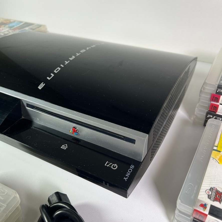 Sony Playstation 3 PS3 Console FAT 80GB CECHK01 Video Game Bundle Lot 23 Tested!