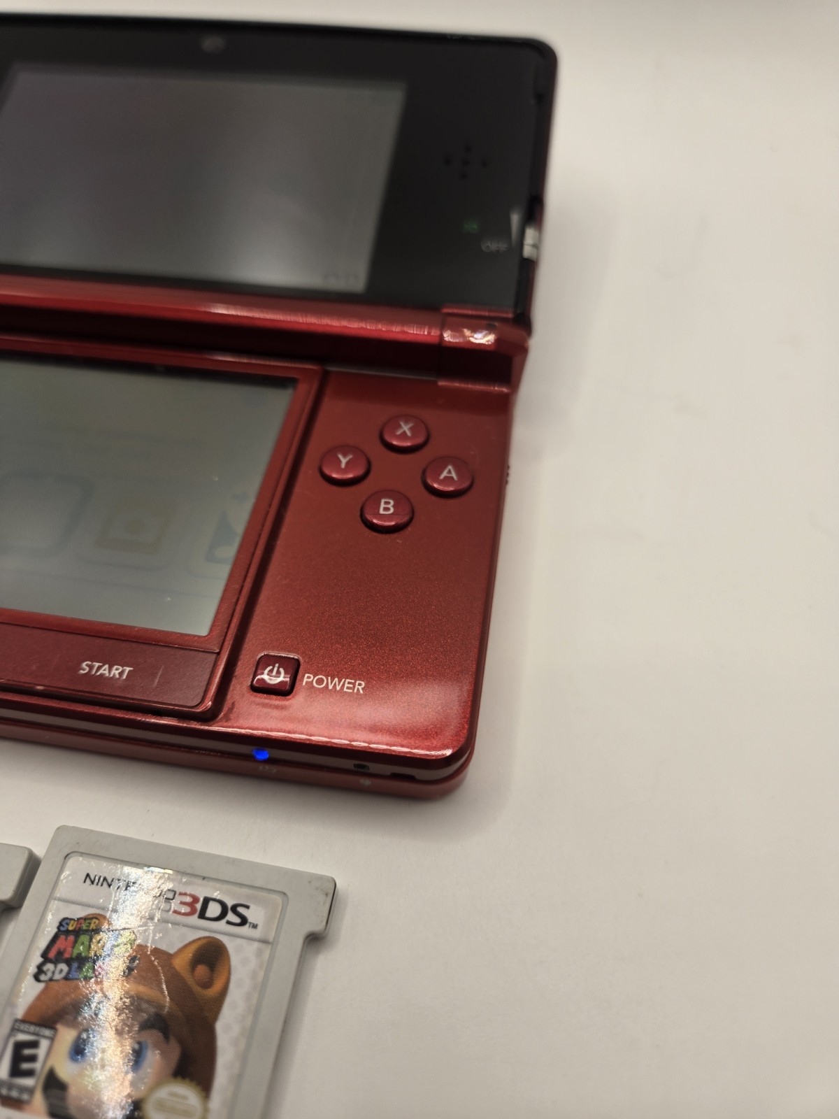 Nintendo 3DS Metallic Red Console System with 7 GamesNo Charger No Stylus