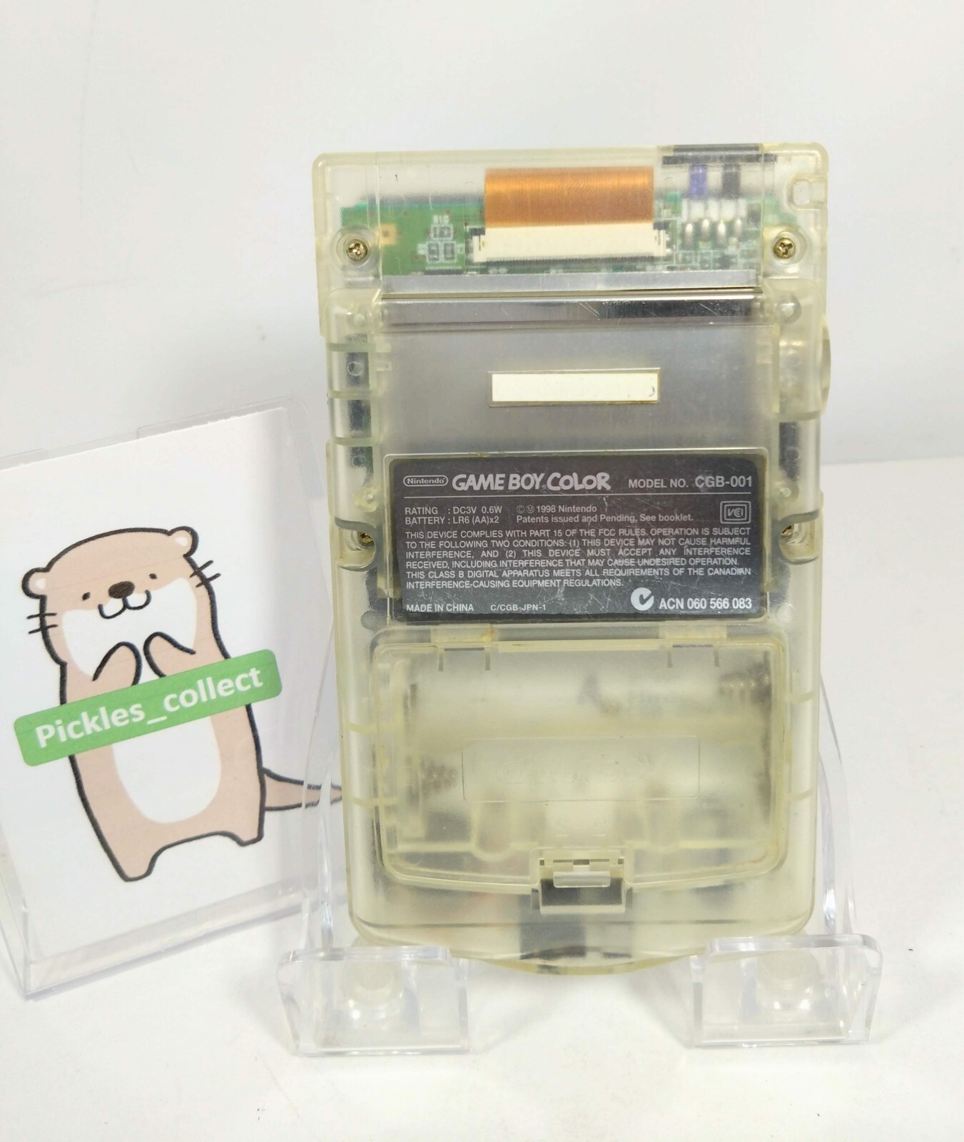 Nintendo CGB-001 Game Boy Color Clear Console only Tested GB GBC 0327H