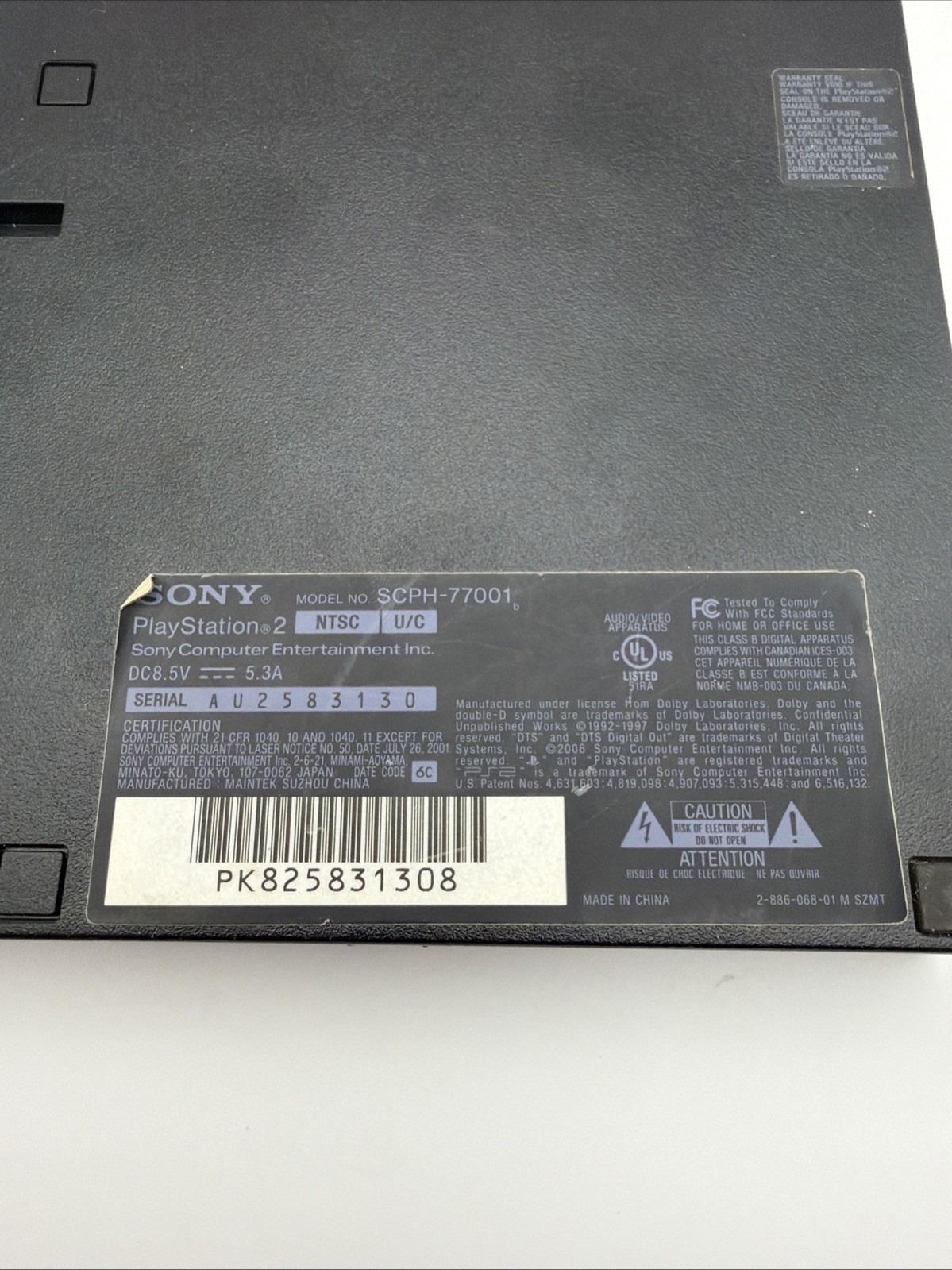 Sony PS2 Slim (SPH-77001)- Launch Edition Console Black (Tested)