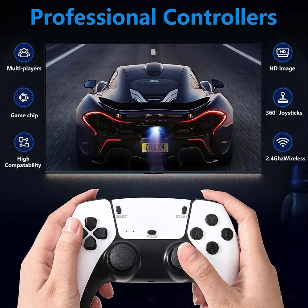 Retro Game Console 41000+ Games 4K HDMI Output w/ 2 Wireless Controllers &128GB~