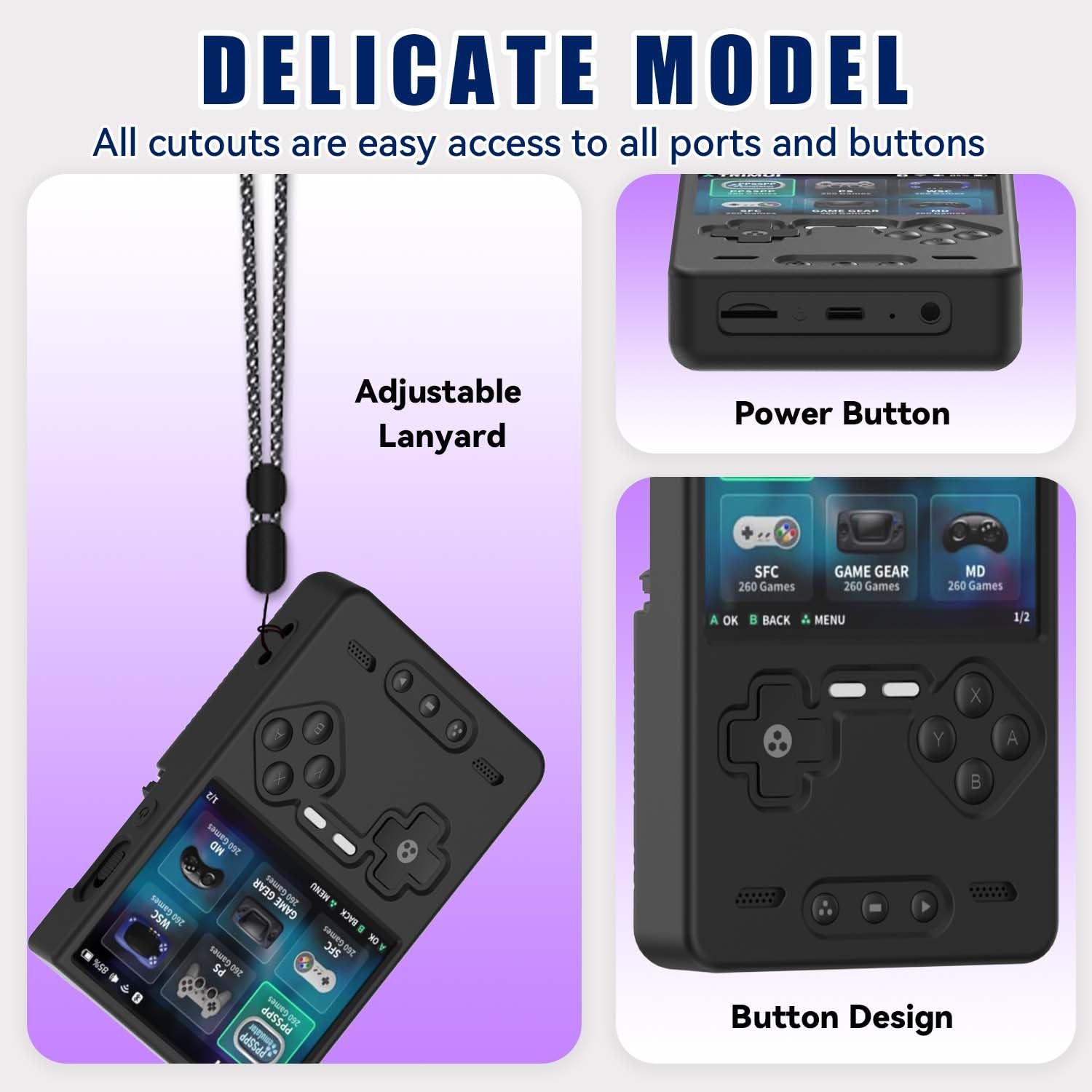 Silicone Case for Trimui Brick Retro Handheld Game Console, Soft Skin Cover f…
