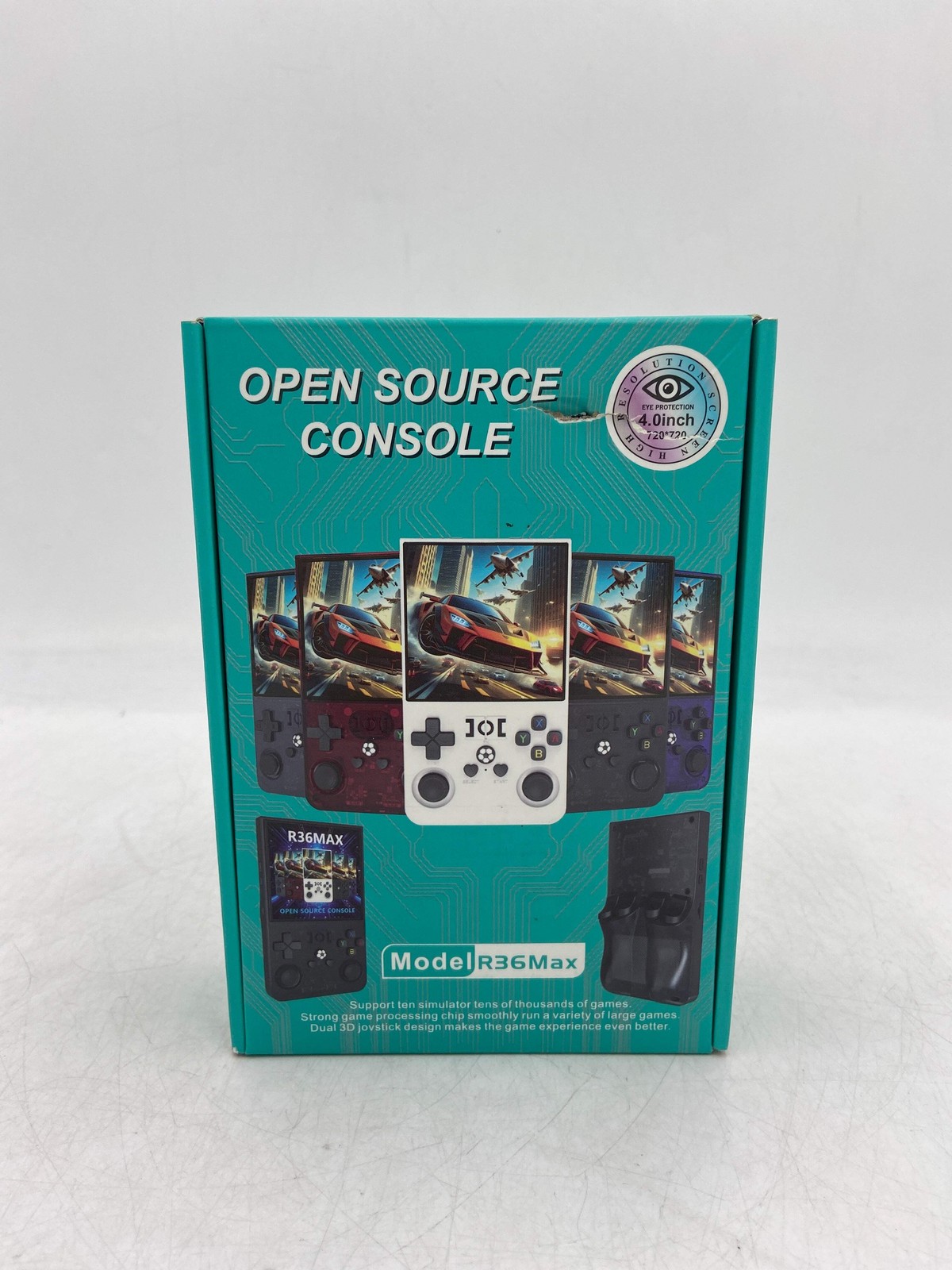 New Open Source Console Model R36MAX 4.0″ IPS Screen 256G Transparent Red Handhe