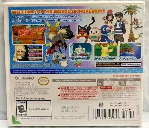 Pokémon Moon – Nintendo 3DS New Sealed Official (Multiplayer, 2016)