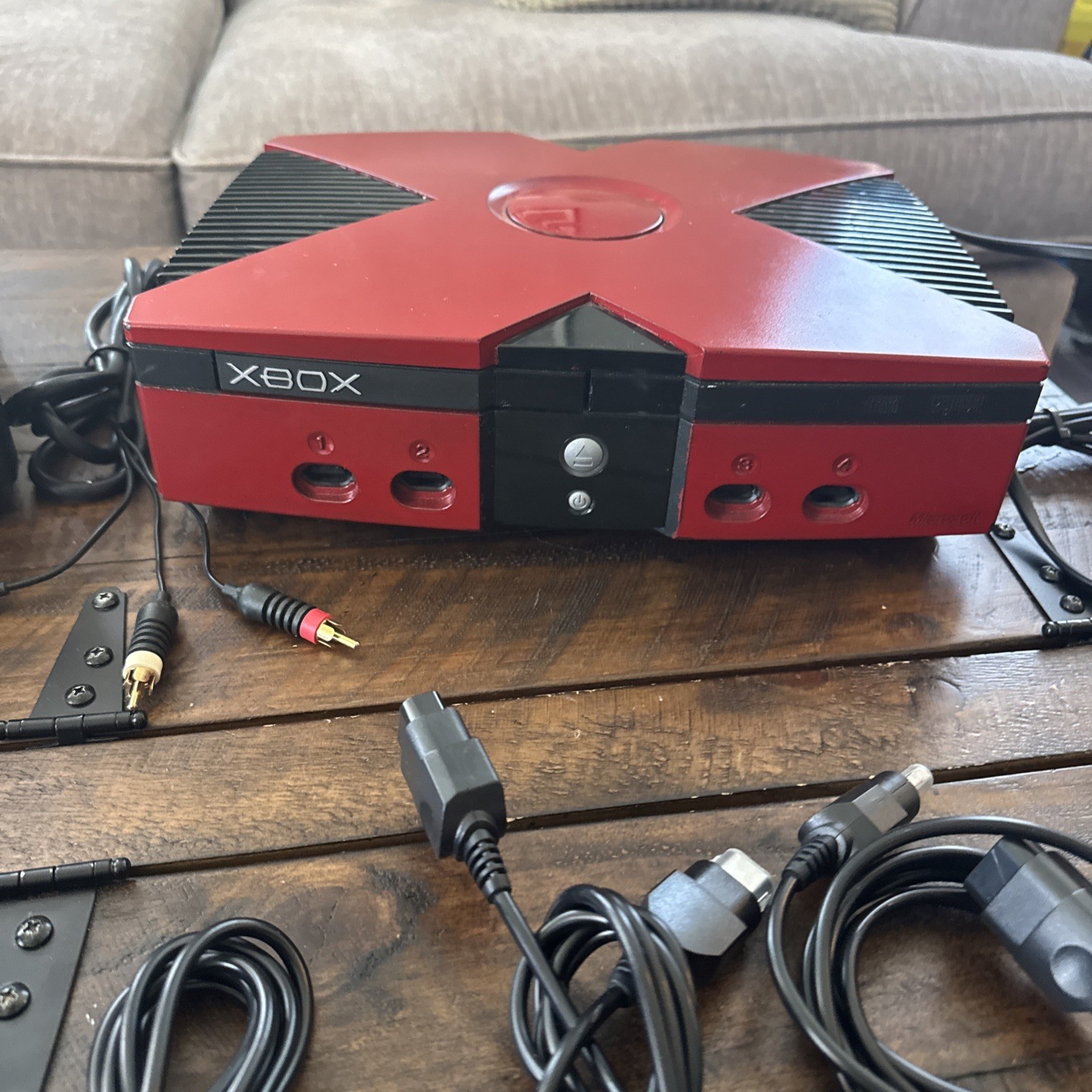 Lot Of 2 Xbox Consoles Original Black And Red 2 Logitech wireless controllers