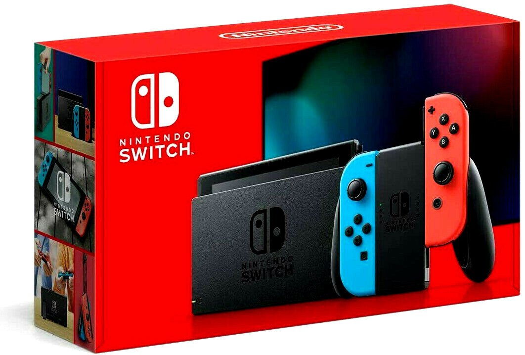 🔥 Nintendo Switch 32GB Game Console w/ 2 Neon Blue/Red JoyCon V2 Model FDX 2Day