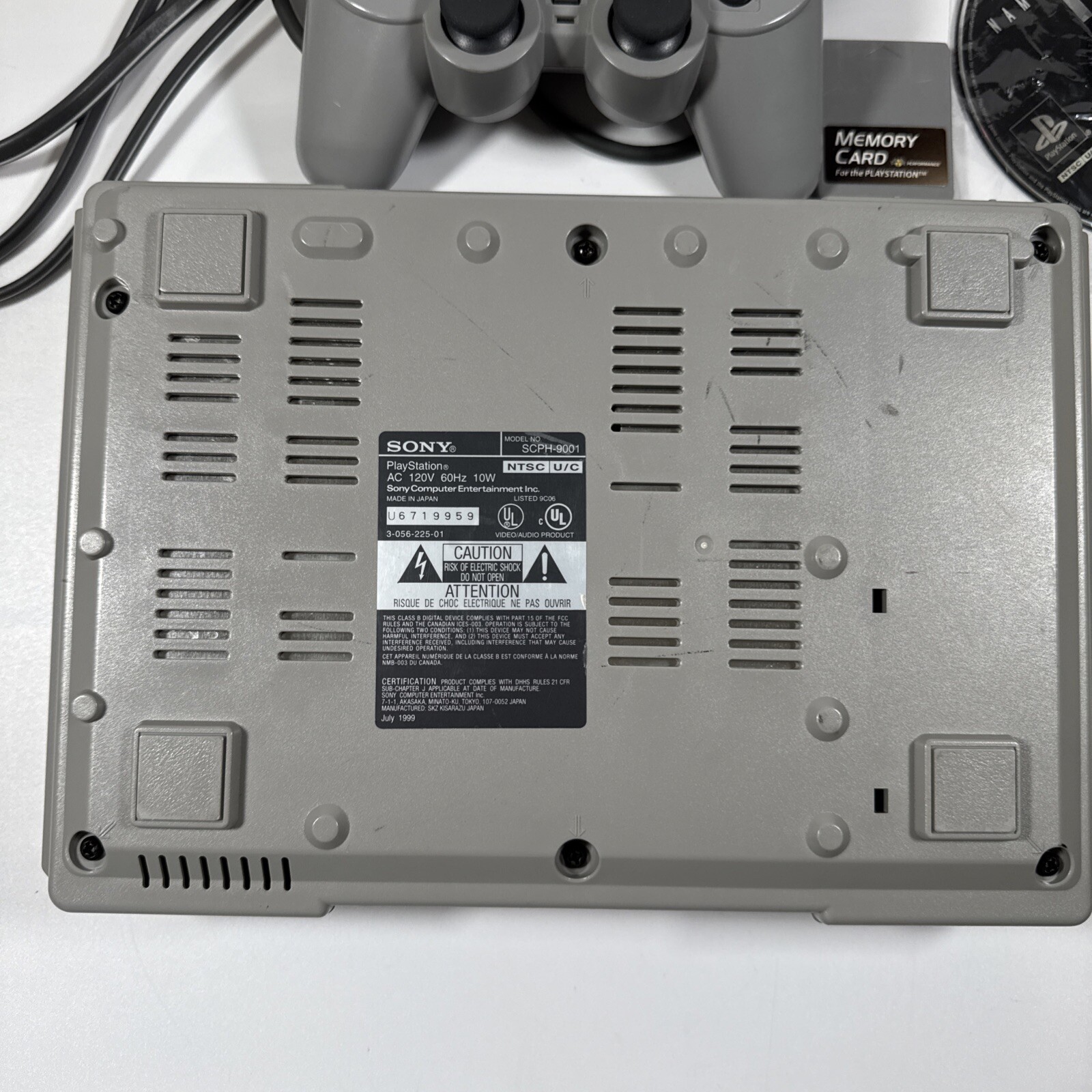 Playstation 1 Console w/ Controller, Memory Card, and Bonus Game! (NO AV CABLE)