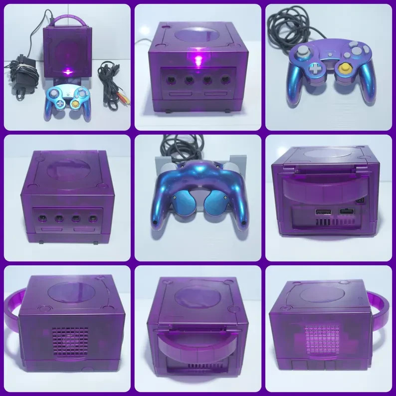 Various Colors Nintendo GameCube Console DOL-001 (USA) and Controllers Reshelled