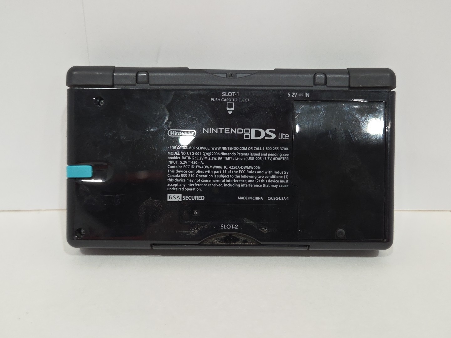 Nintendo DS Lite Console (Black) + 4 Games + Purple Case