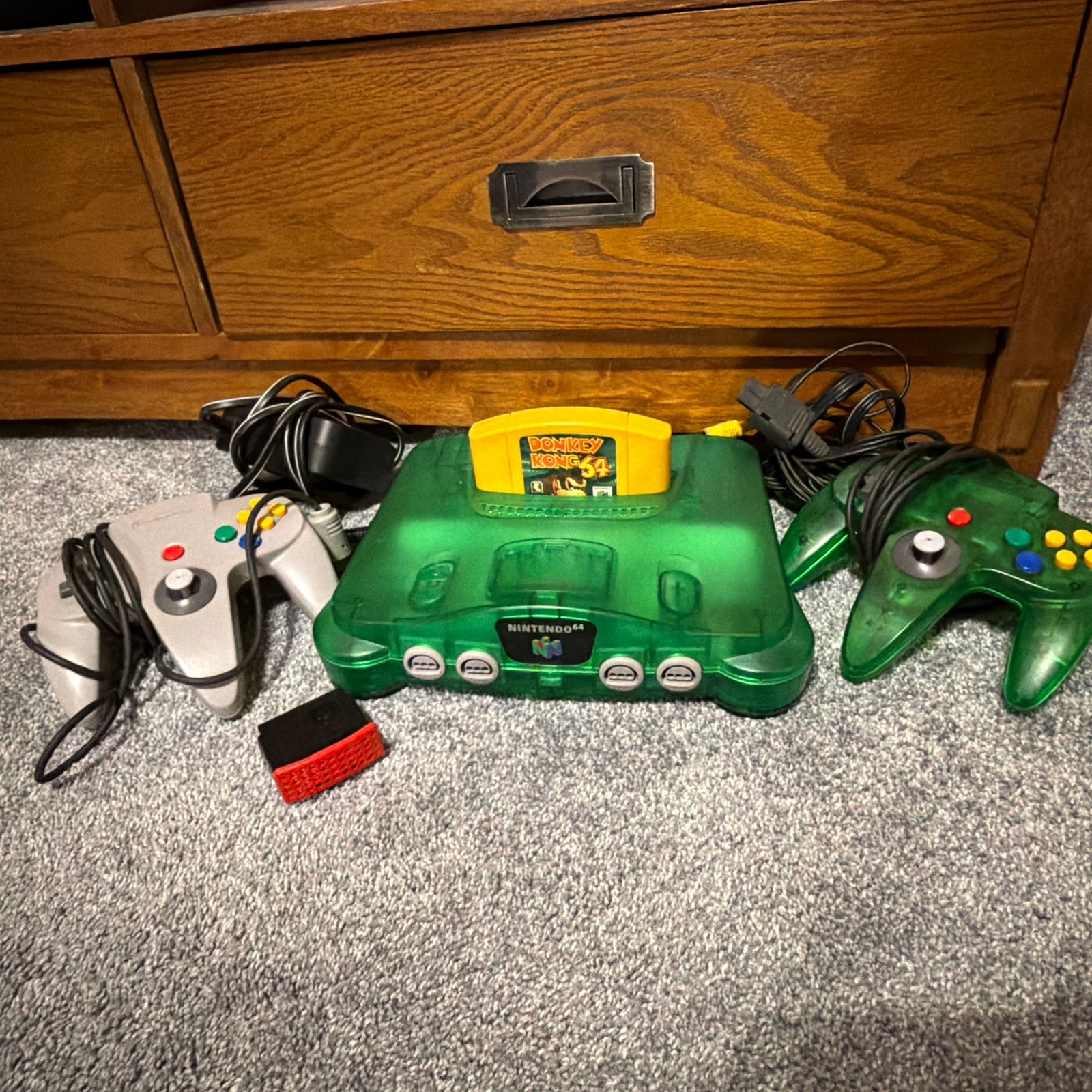 Nintendo 64 N64 system – Funtastic Jungle Green OEM Donkey Kong Expansion Pak