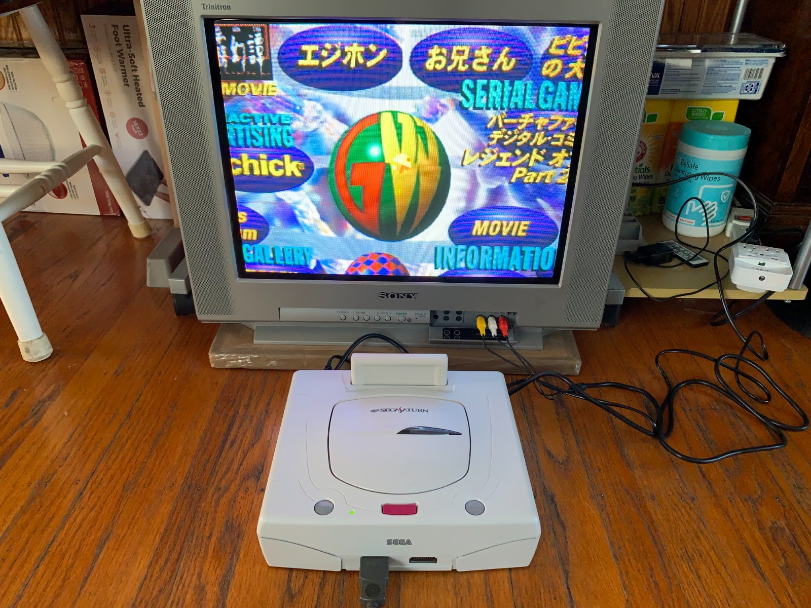 Sega Saturn white Japanese console system Fighters Megamix Daytona USA Circuit