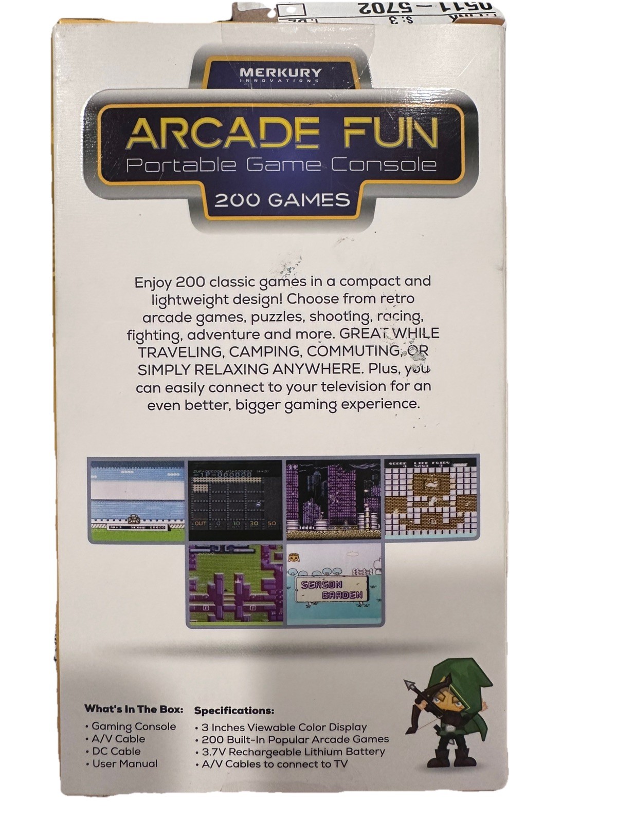 Merkury Innovations Arcade Fun Portable Game Console 200 Games Rechargeable