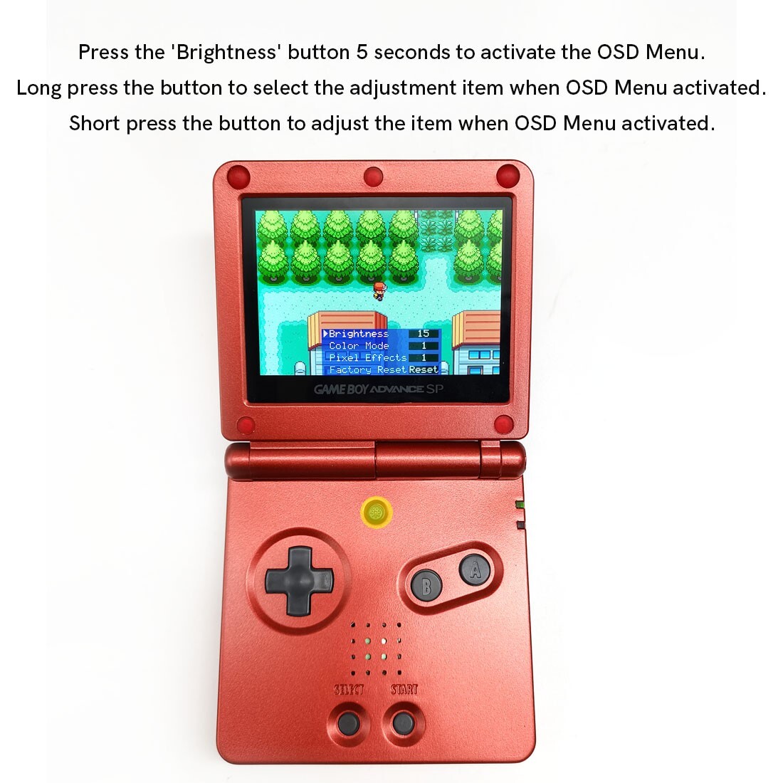 Black Game Boy Advance SP Console Built-in IPS V5 Backlight Screen 720×480