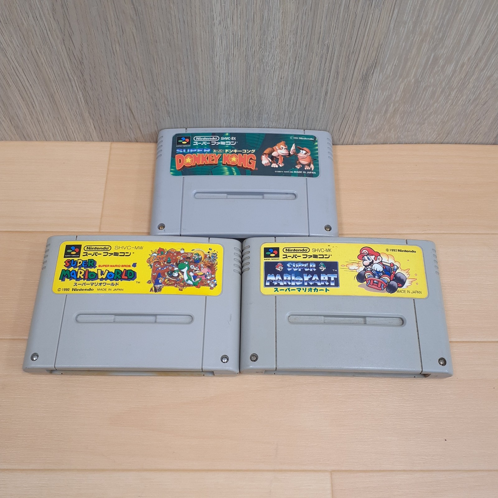 Super Famicom console with box & 3 games Mario & D.Kong CIB *US TARIFF PAID S109