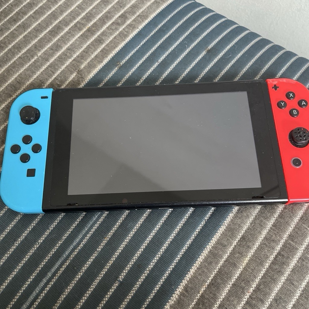 Nintendo Switch Handheld Console Black w/ Neon Blue/Red Joy-Con