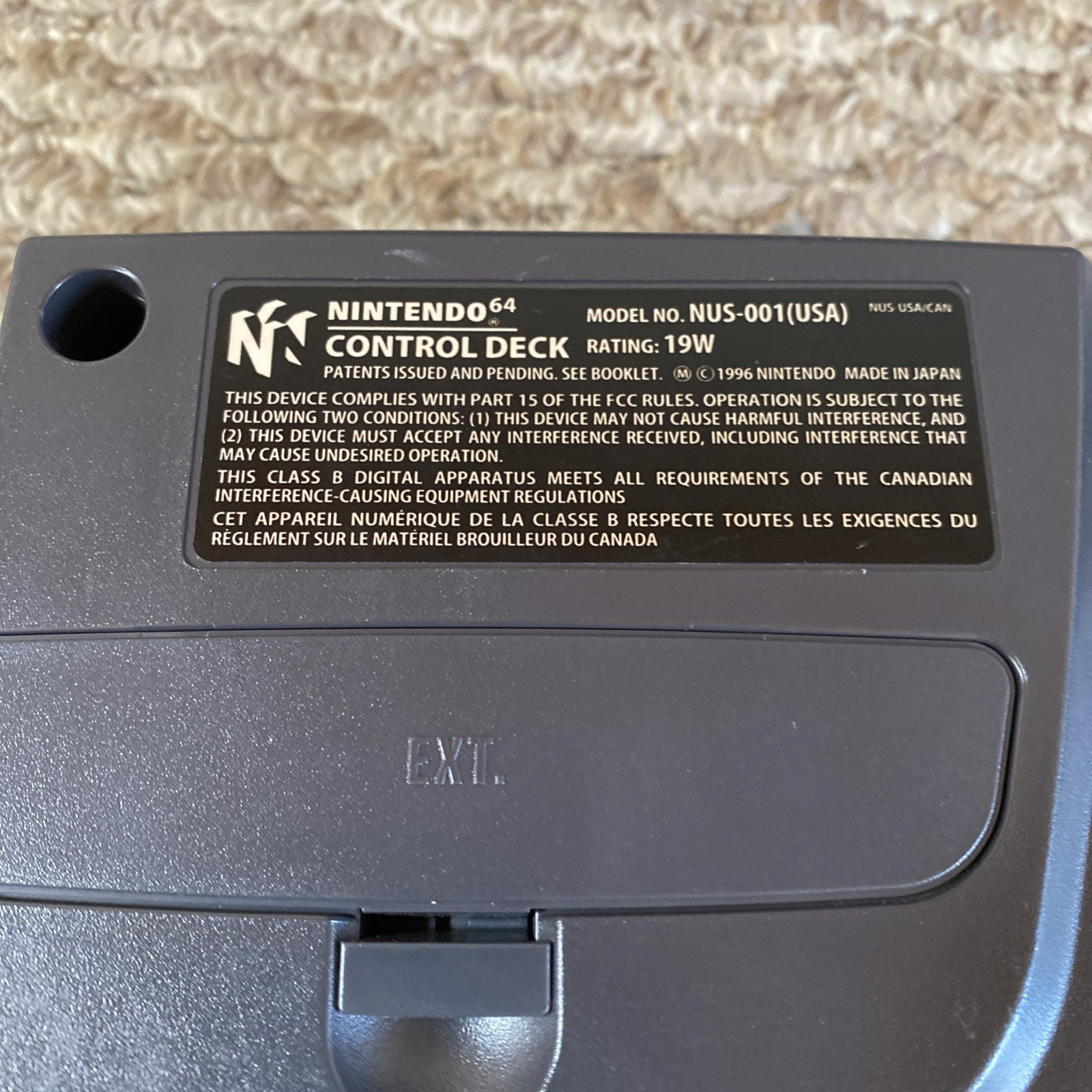 Nintendo 64 Black Console N64 w/ Green Controller Power & AV Cables ALL OEM
