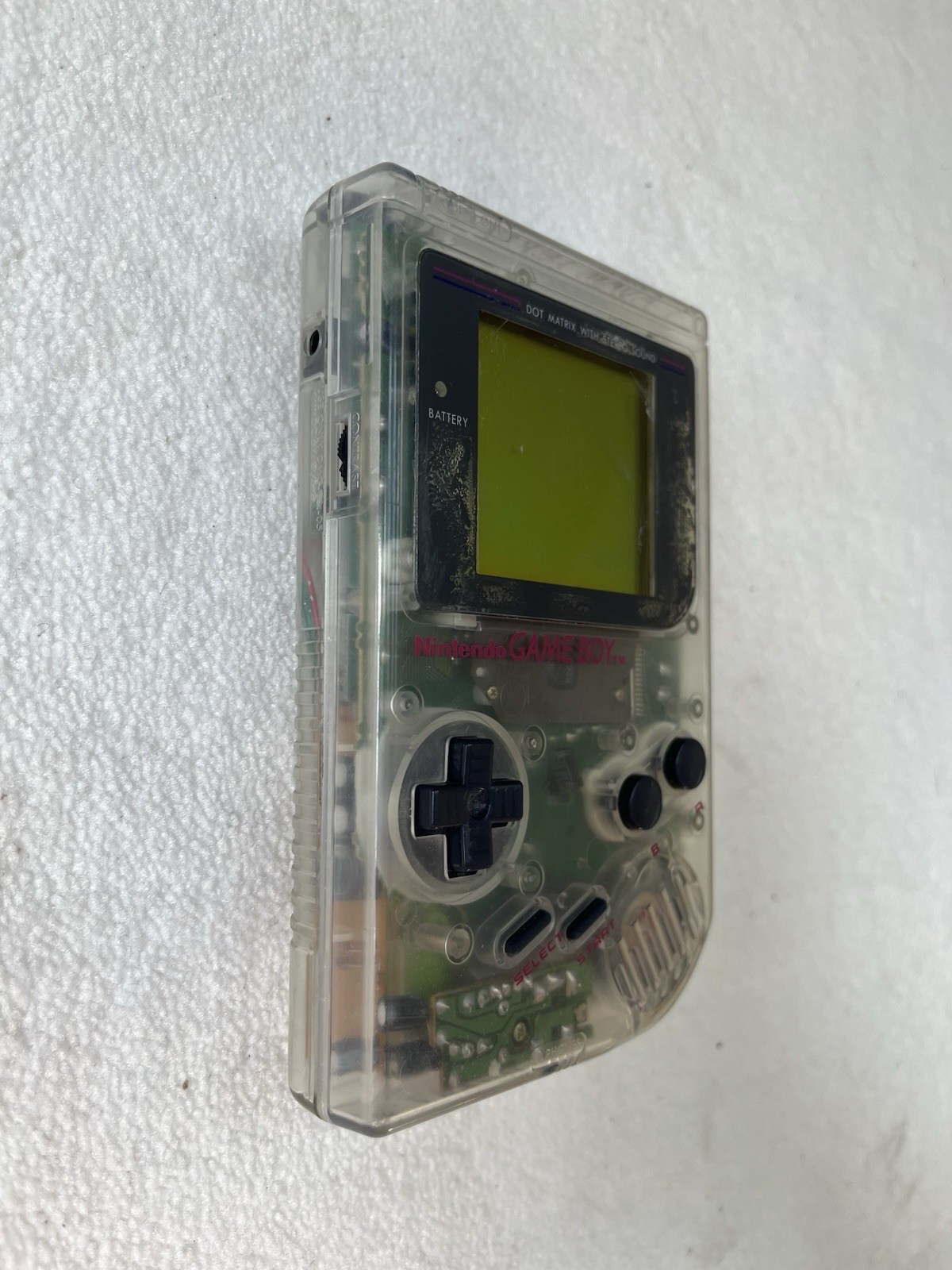 Nintendo Game Boy Transparent Clear Classic Handheld Console *TESTED WORKS*