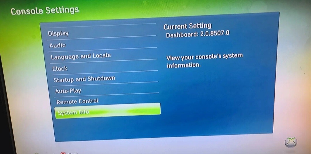 Xbox 360 Pro 20GB Console Microsoft Refrb On Dashboard 8507