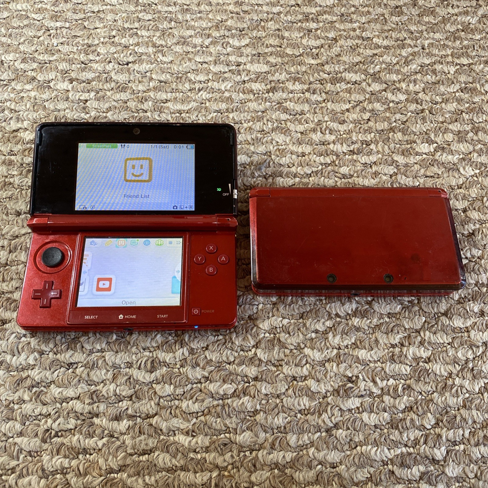 Red Black Nintendo 3ds CTR-001 Lot Of 2 Different Issues READ