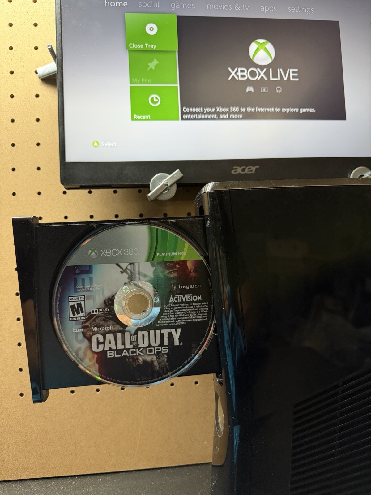 Xbox 360 Slim 250GB Console Black Bundle OEM Controller Cords Tested MX4