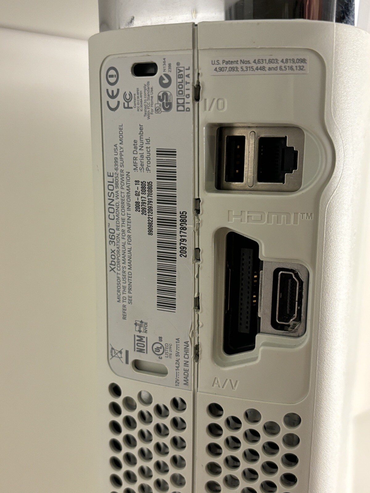 Microsoft Xbox 360 Console – Matte White With HDD – Doesn’t Play Discs