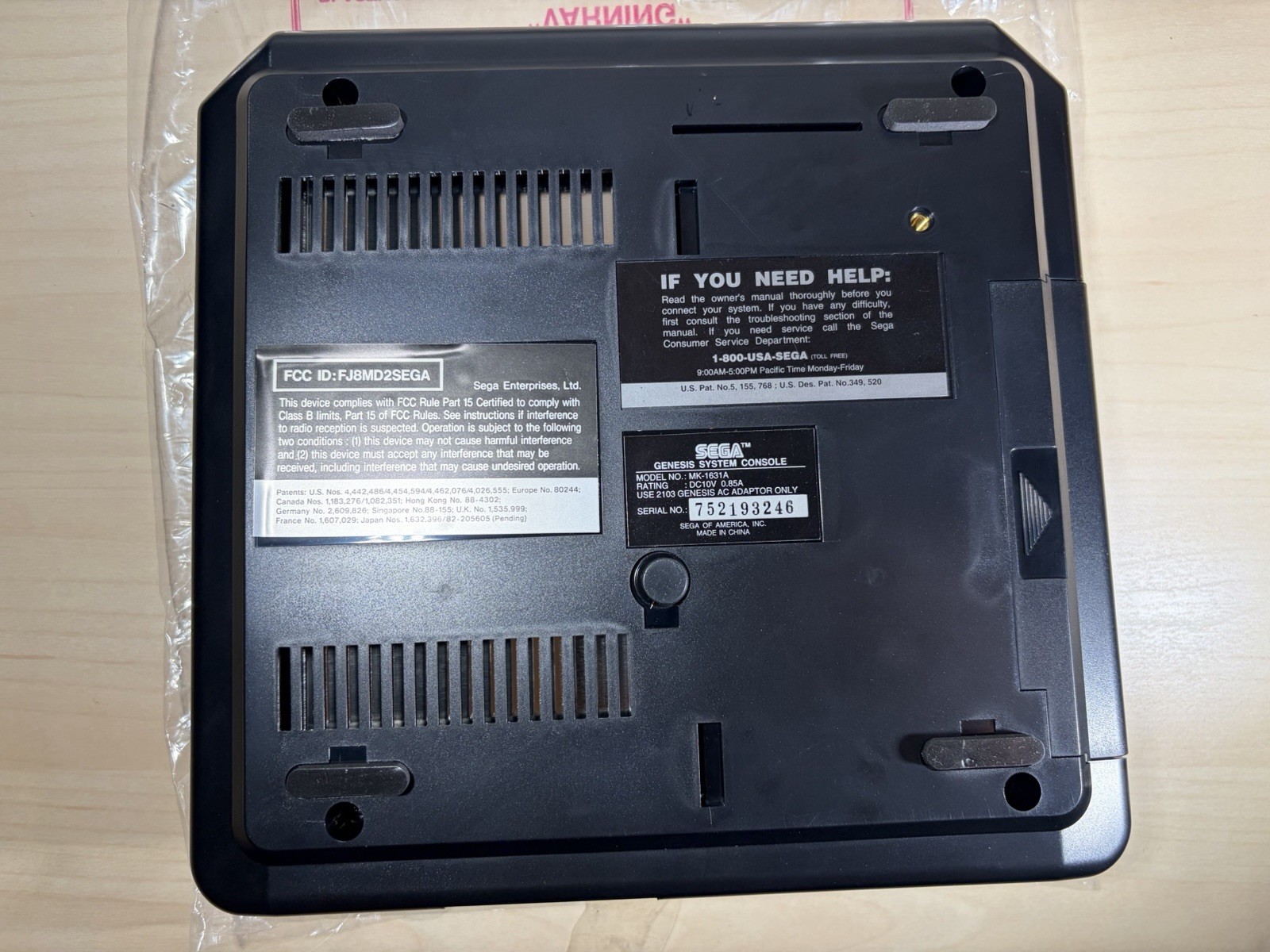 Sega Genesis II 2 Black Game Console System NFL 95