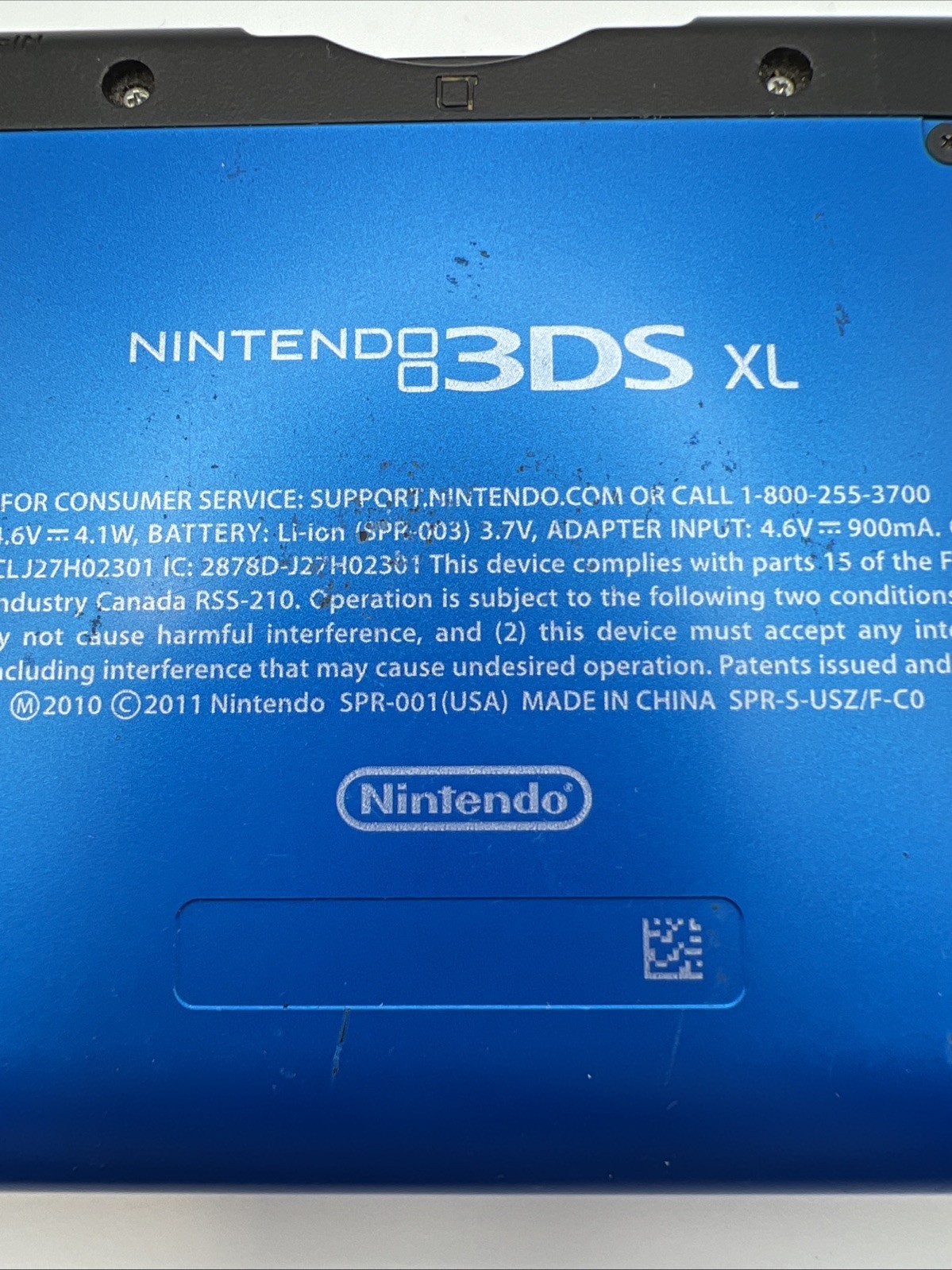 Nintendo 3DS XL Blue Black Handheld Console 2011 Works Charger, Games, NO STYLUS