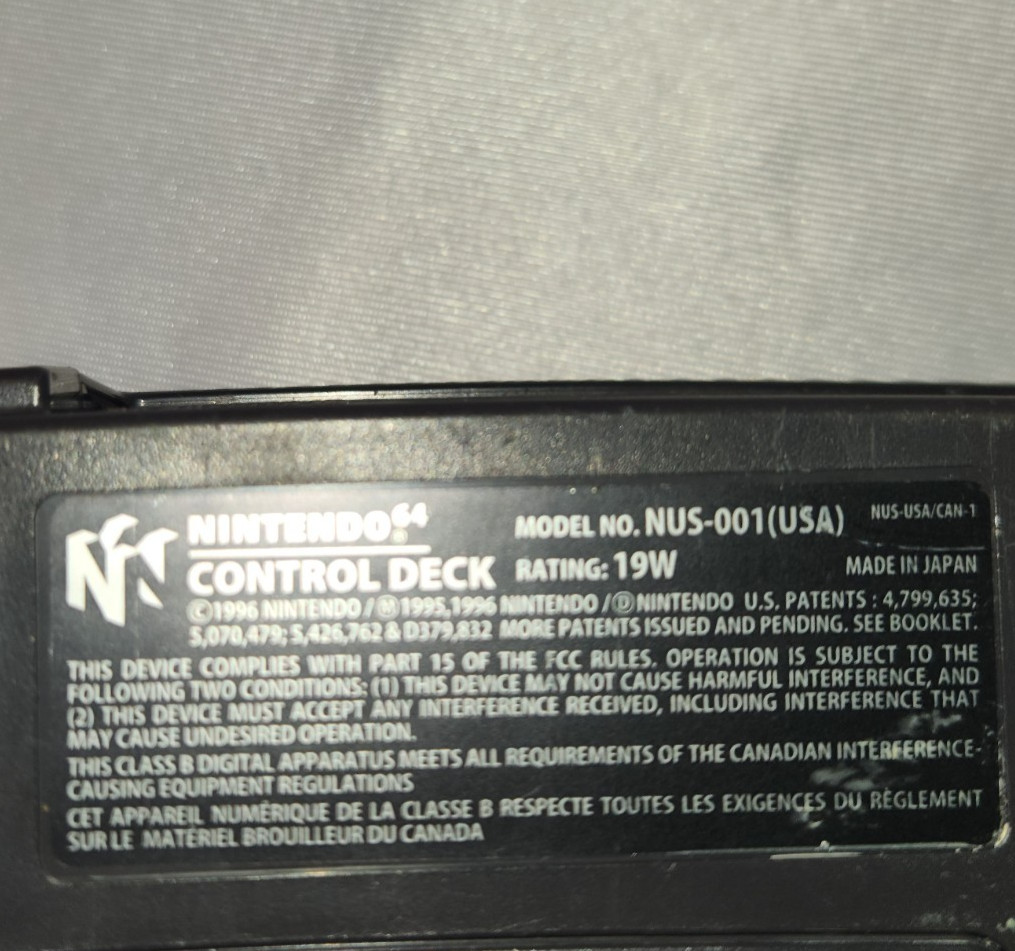 Nintendo 64 NUS-001(USA) 1 OEM Controller & Cords Authentic Tested Excellent